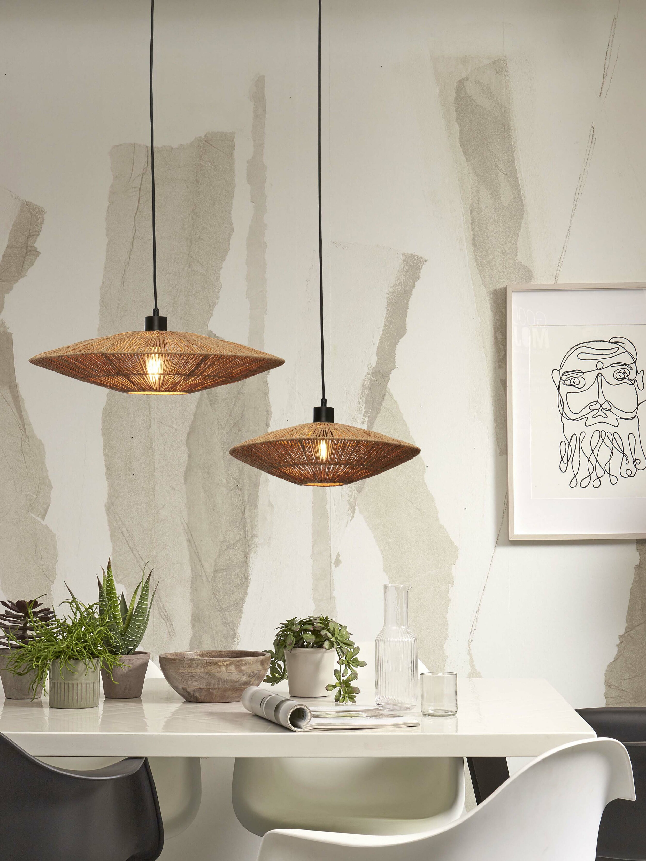 GOOD&MOJO Hanglamp 'Iguazu' Jute, 55cm, kleur Naturel