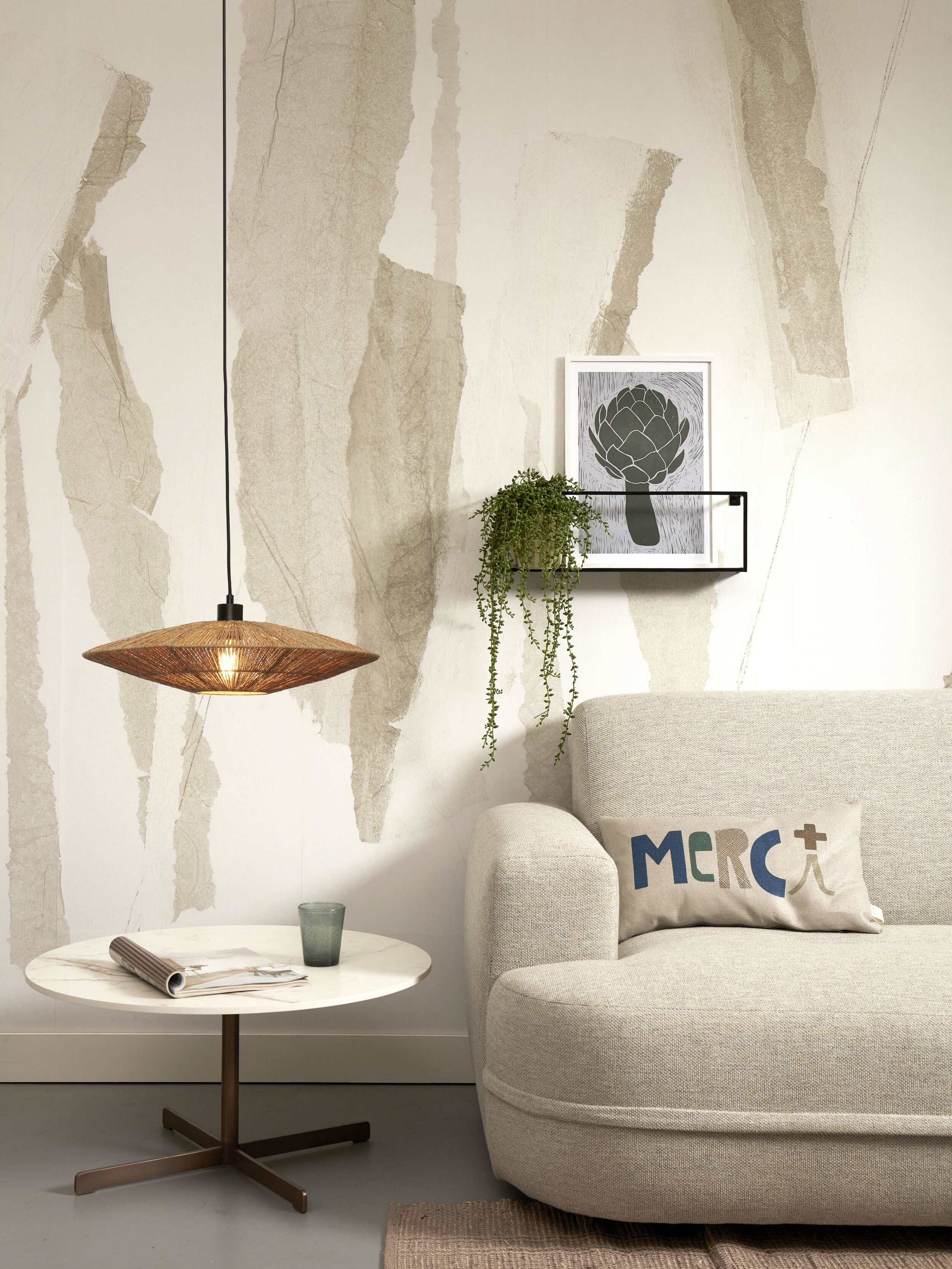 GOOD&MOJO Hanglamp 'Iguazu' Jute, 55cm, kleur Naturel