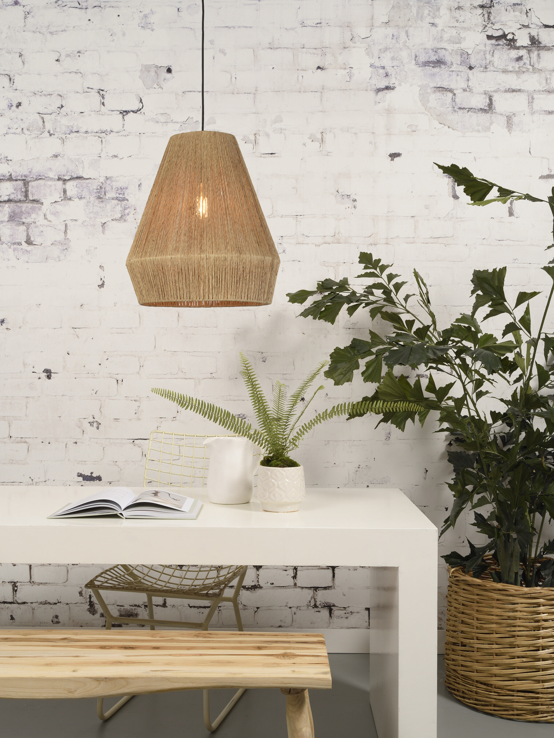 GOOD&MOJO Hanglamp 'Iguazu' 40cm, Jute, kleur Naturel