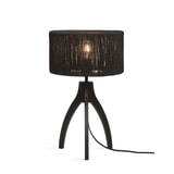 GOOD&MOJO Tafellamp 'Iguazu' 3-poot, Bamboe en jute, kleur Zwart