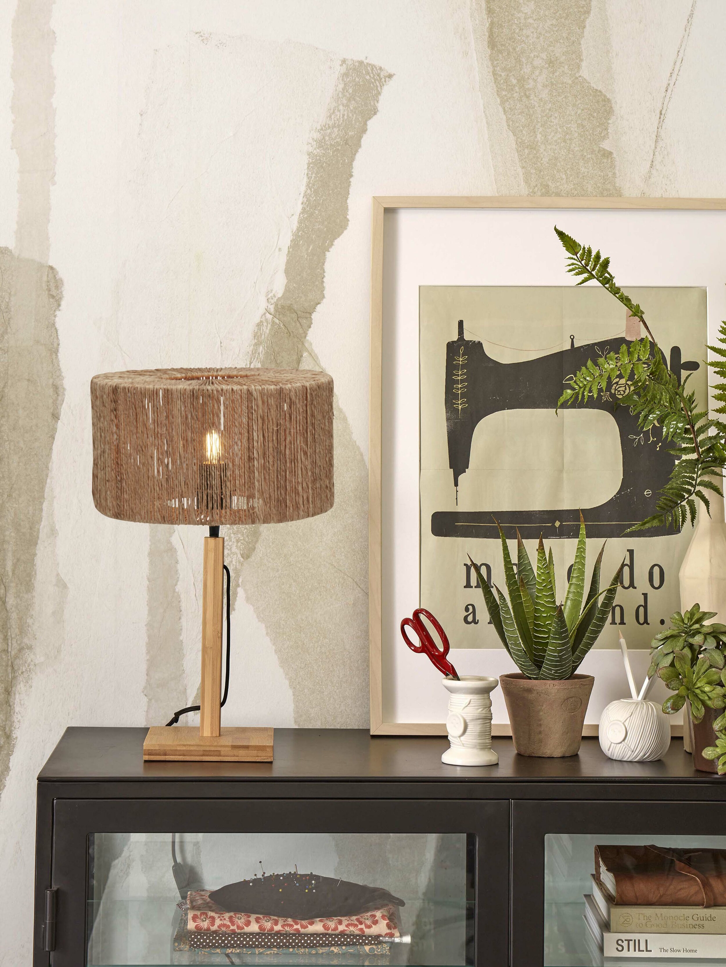 GOOD&MOJO Tafellamp 'Iguazu' Bamboe en jute, 37cm, kleur Naturel