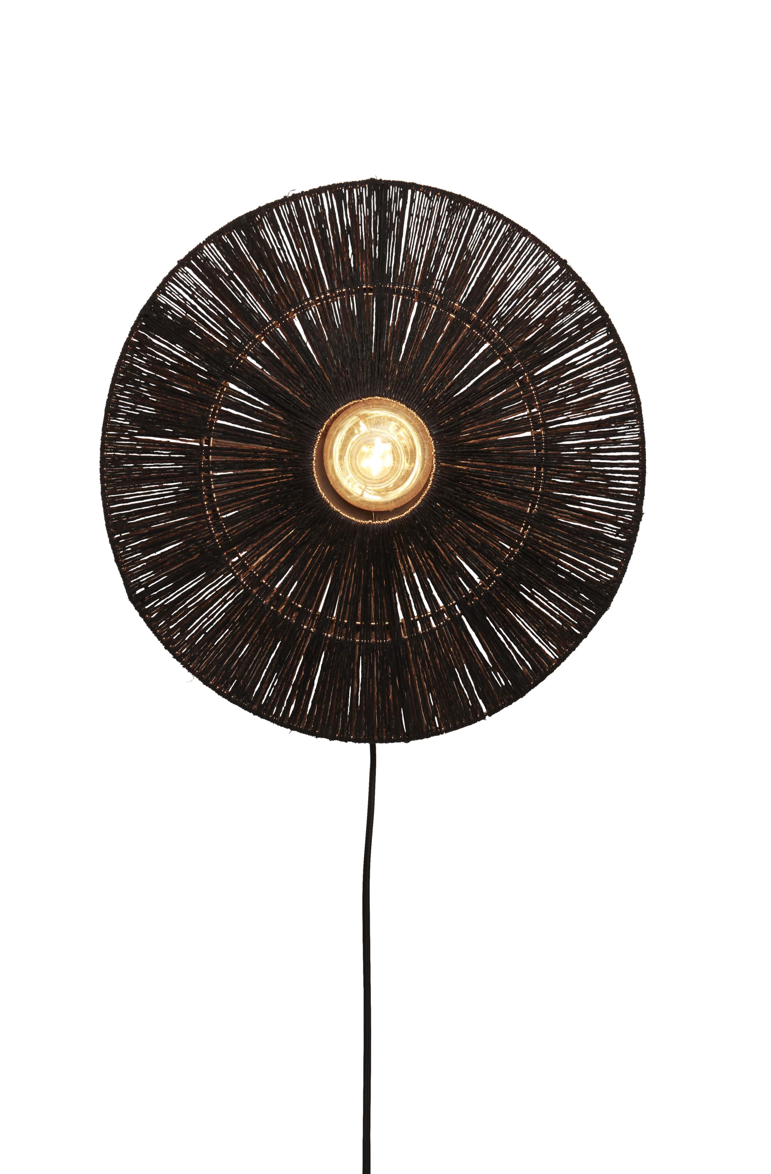 GOOD&MOJO Wandlamp 'Iguazu' Jute, 40cm, kleur Zwart
