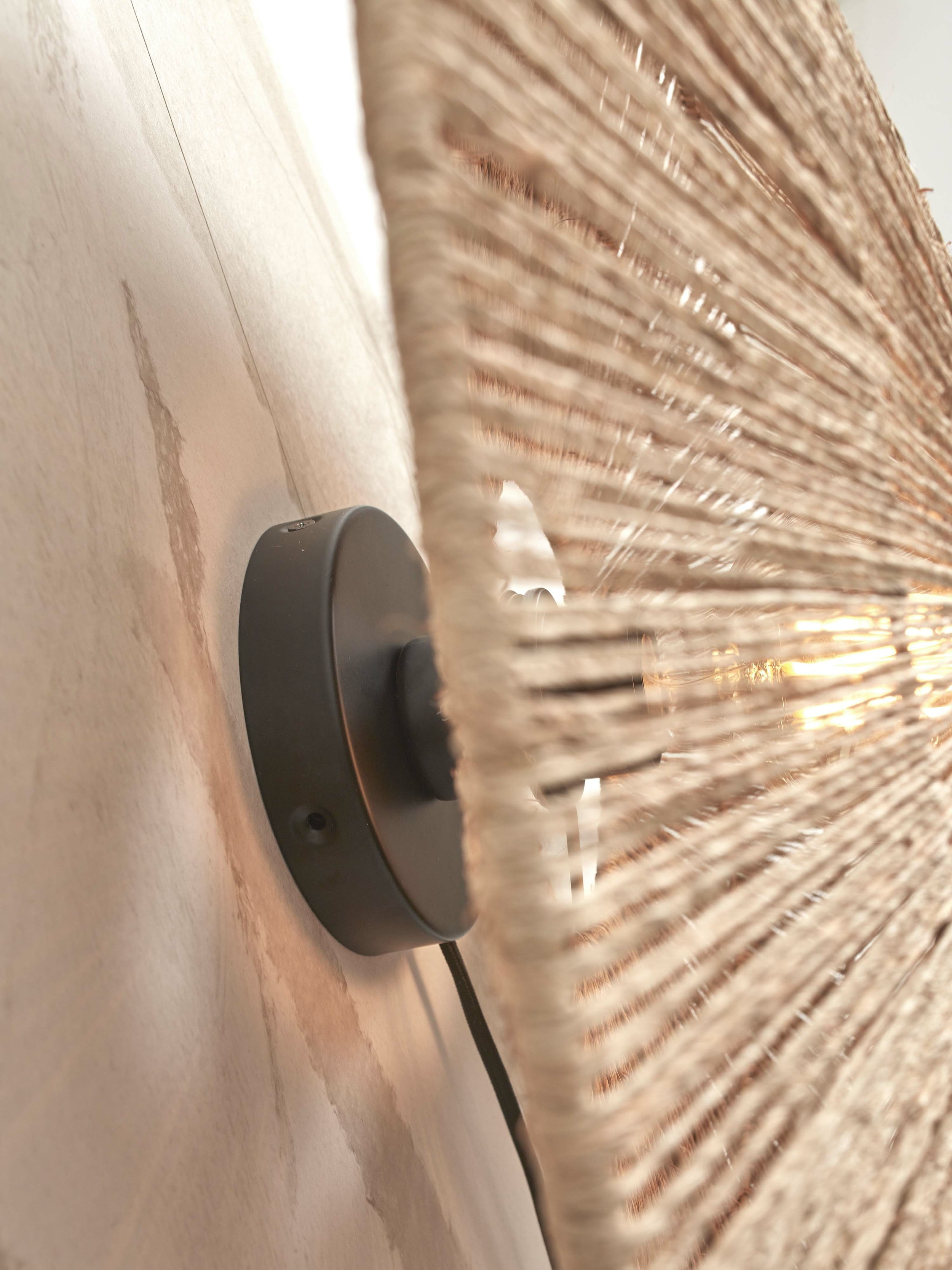 GOOD&MOJO Wandlamp 'Iguazu' Jute, 40cm, kleur Naturel