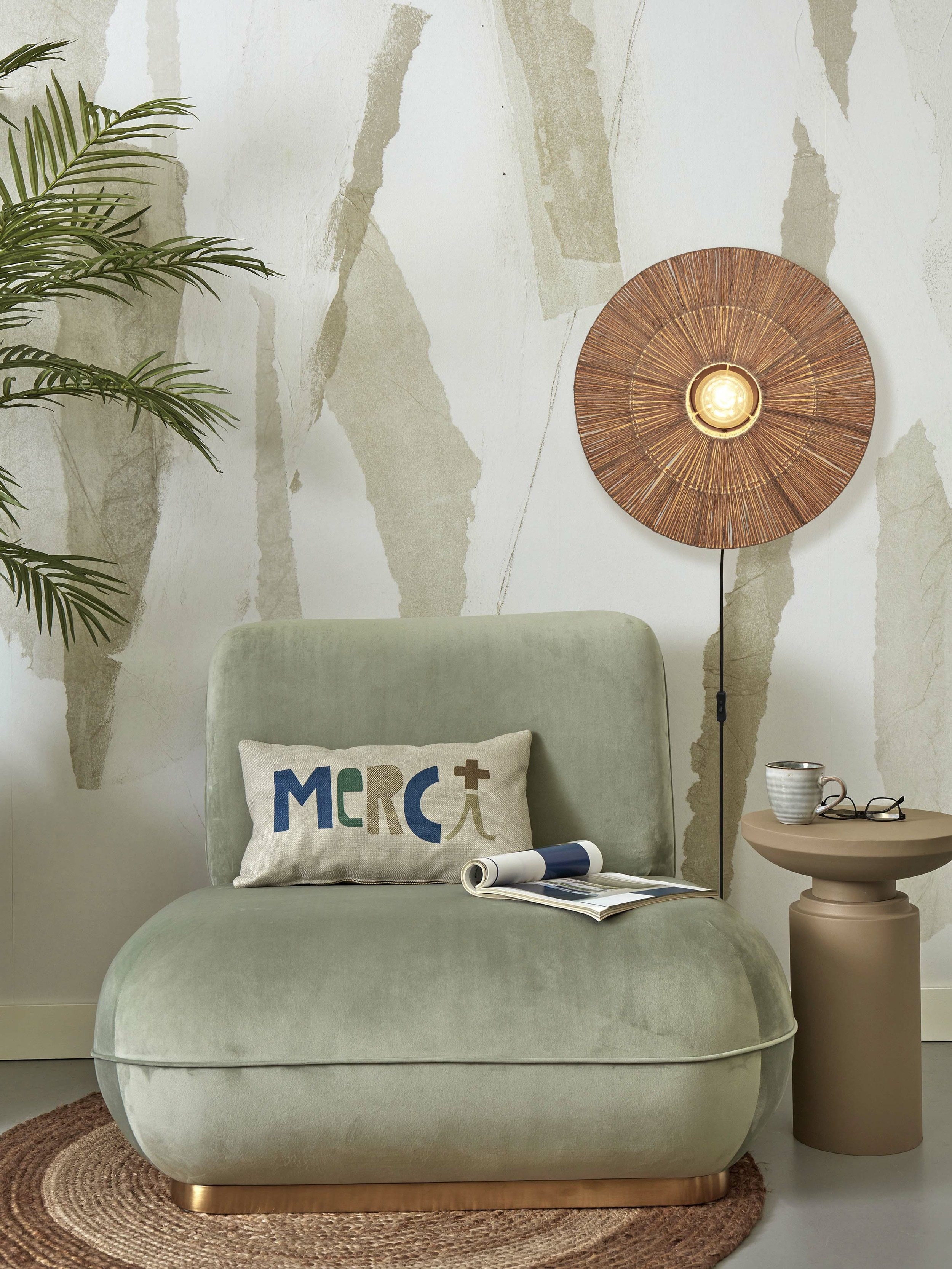 GOOD&MOJO Wandlamp 'Iguazu' Jute, 55cm, kleur Naturel