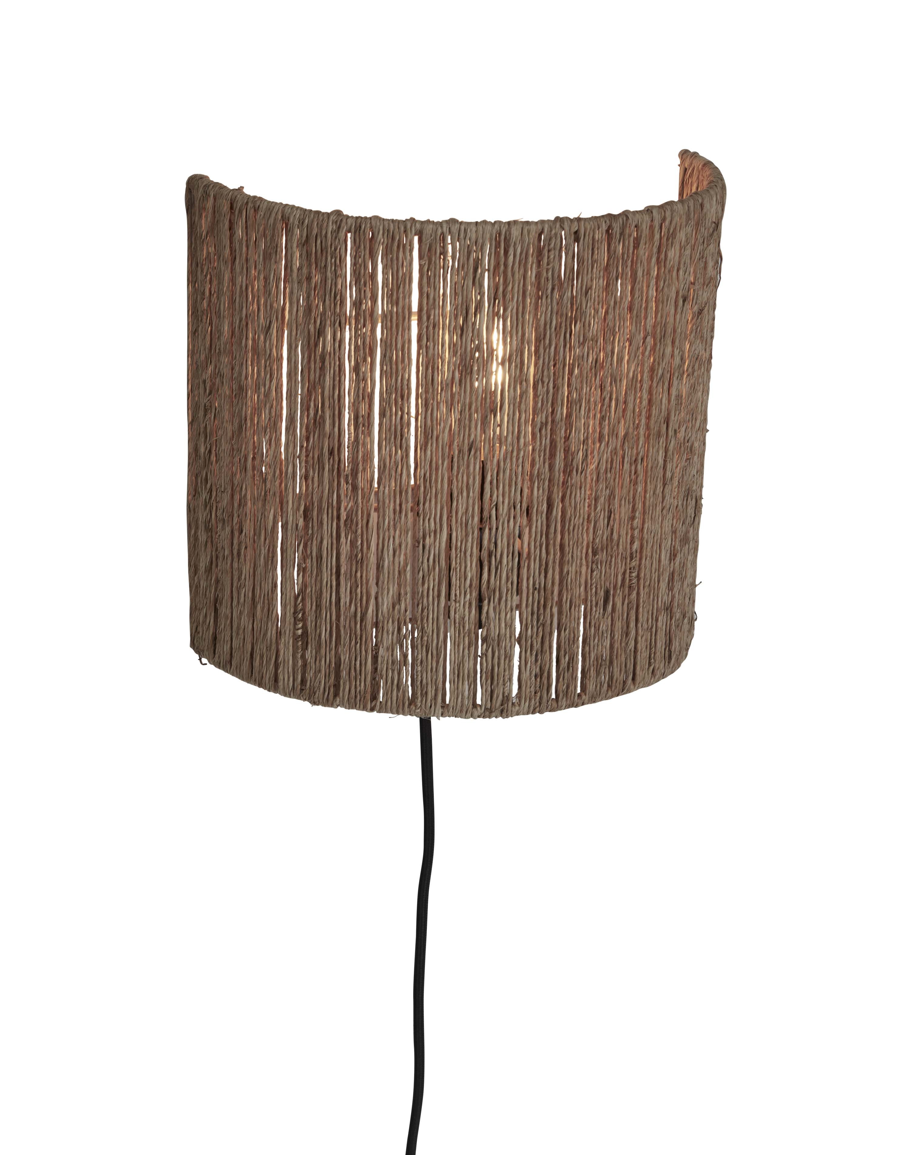 GOOD&MOJO Wandlamp 'Iguazu' Jute, 22cm hoog, kleur Naturel