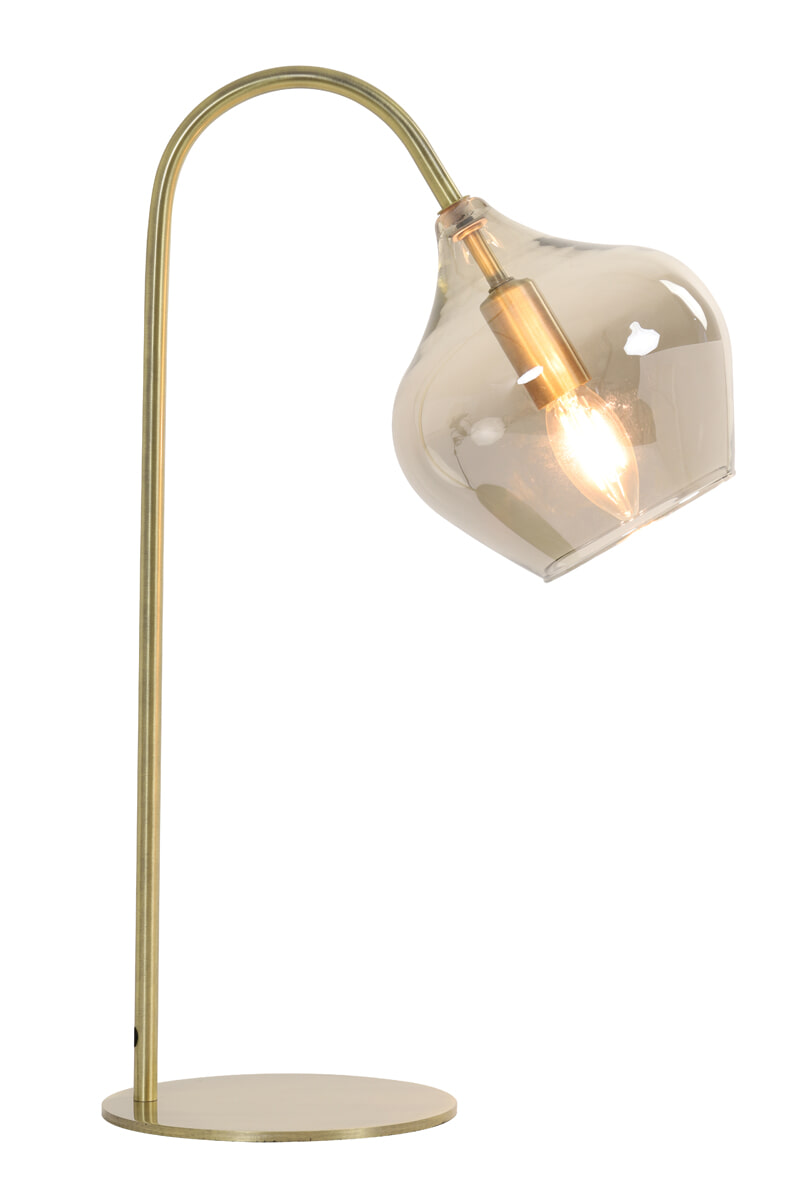 Light & Living Tafellamp 'Rakel', antiek brons+smoke