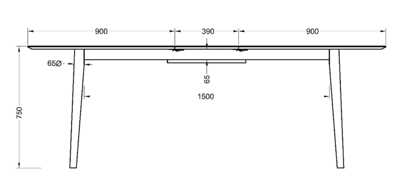 Sohome Uitschuifbare Eettafel 'Montreux' Walnoot, 180-219 x 90cm
