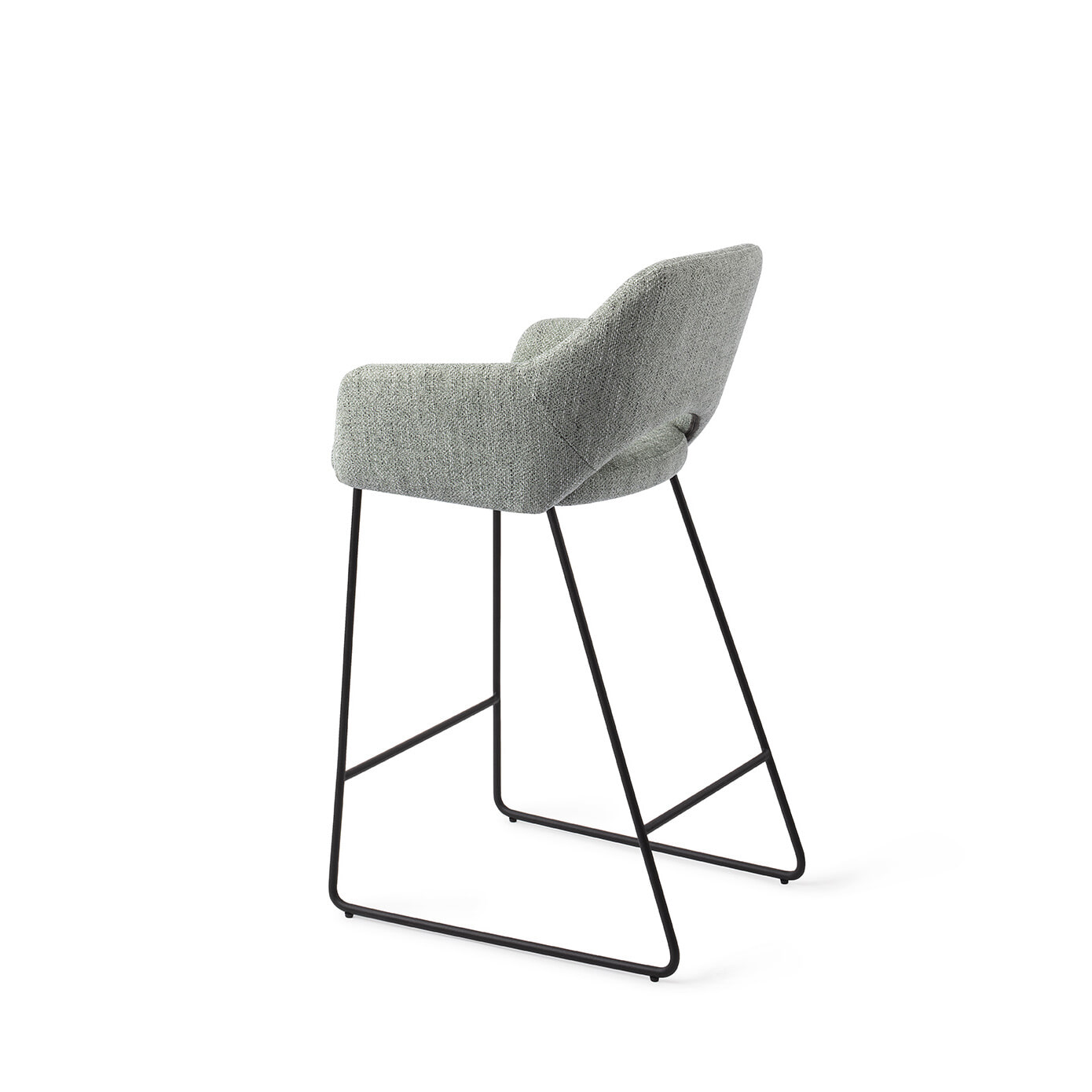 Jesper Home Barkruk 'Yanai' Slide Black, kleur Soft Sage (zithoogte 65cm)