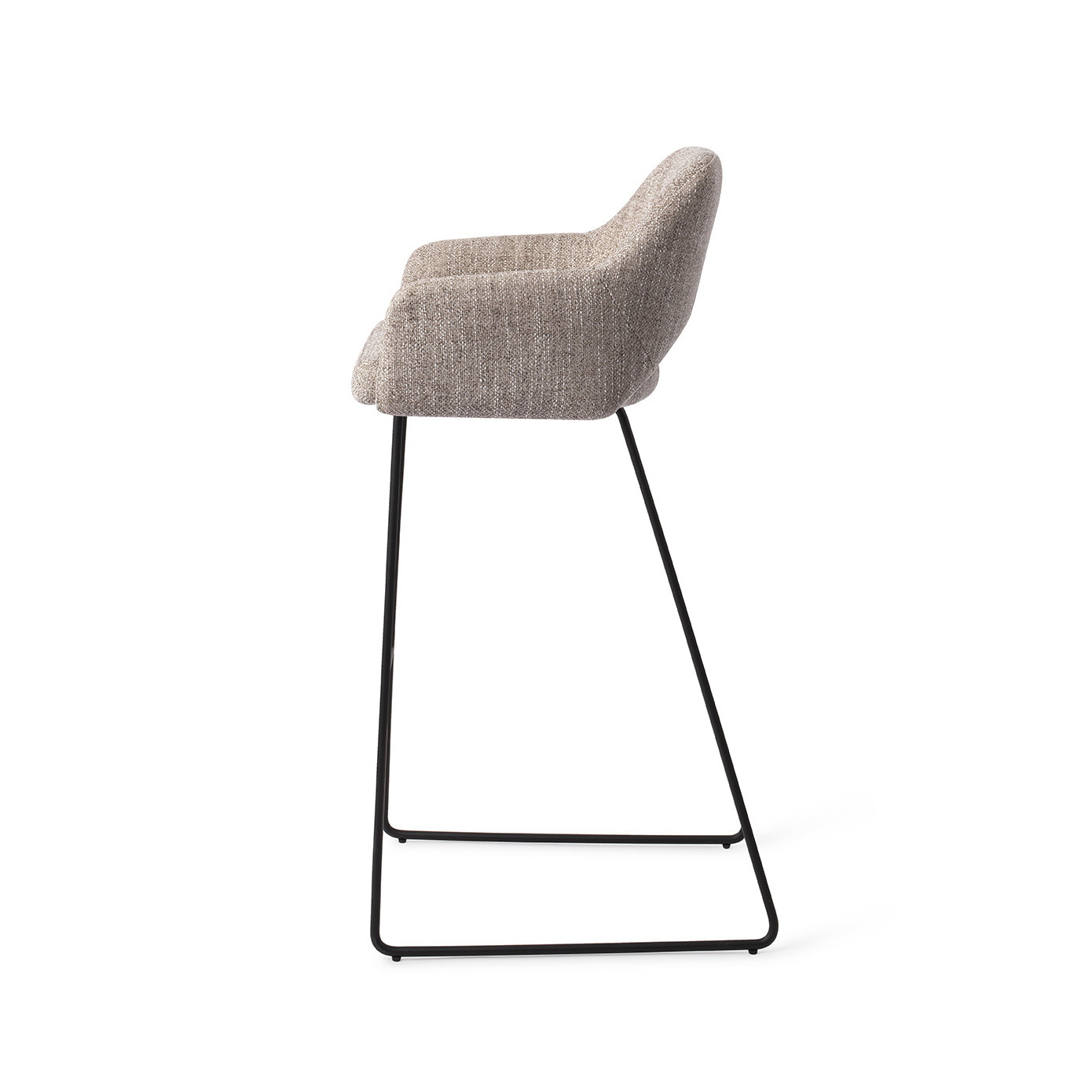 Jesper Home Barkruk 'Yanai' Slide Black, kleur Biscuit Beach (zithoogte 75cm)