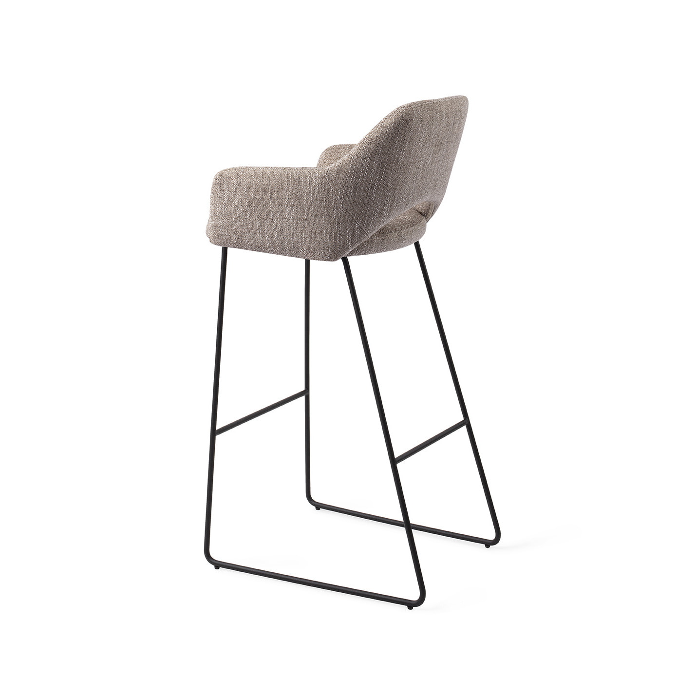 Jesper Home Barkruk 'Yanai' Slide Black, kleur Biscuit Beach (zithoogte 75cm)