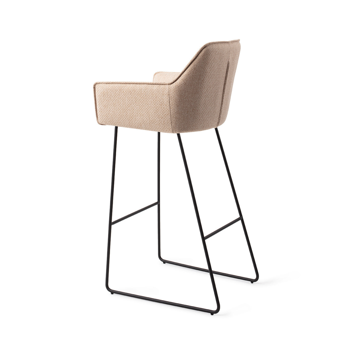 Jesper Home Barkruk 'Hofu' Slide Black, kleur Wild Walnut (zithoogte 75cm)