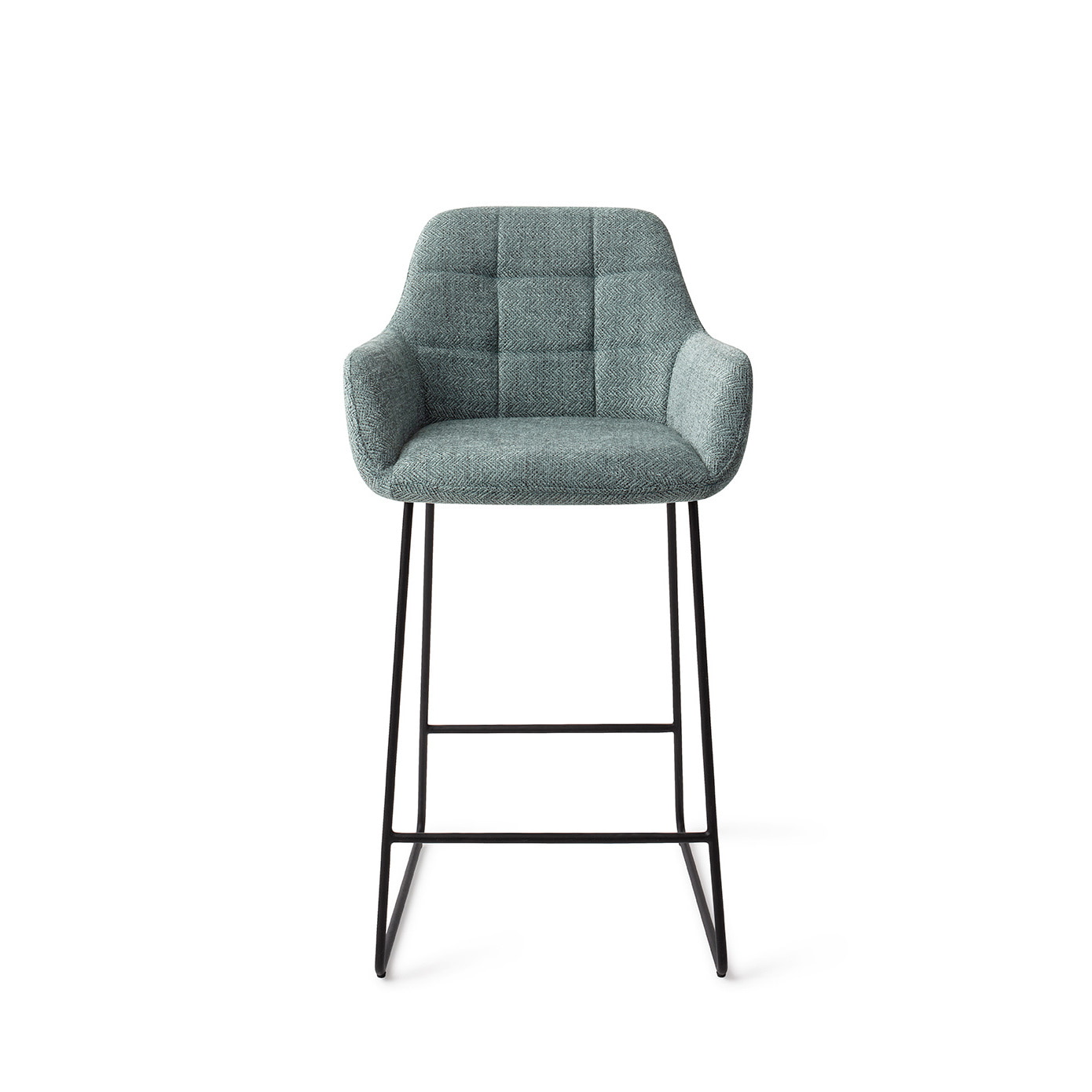 Jesper Home Barkruk 'Noto' Slide Black, kleur Real Teal (zithoogte 65cm)