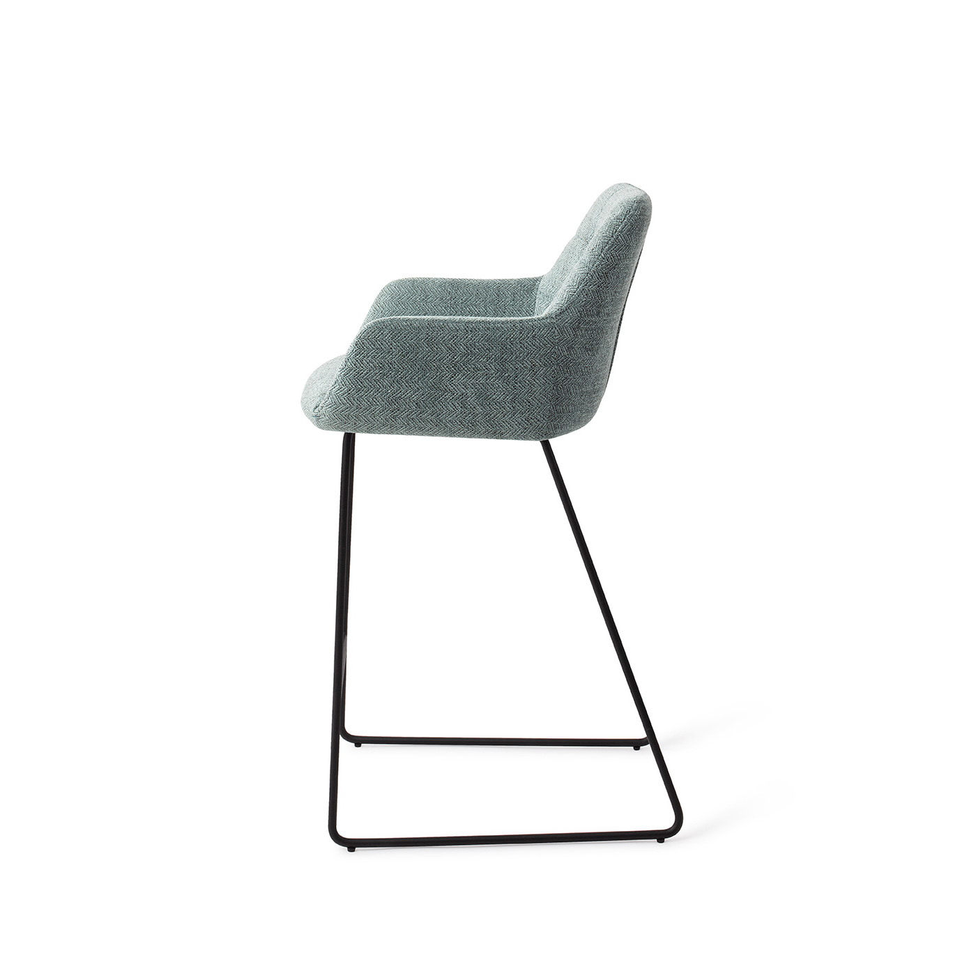 Jesper Home Barkruk 'Noto' Slide Black, kleur Real Teal (zithoogte 65cm)