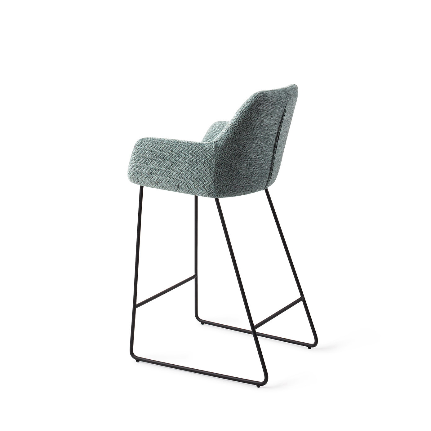 Jesper Home Barkruk 'Noto' Slide Black, kleur Real Teal (zithoogte 65cm)
