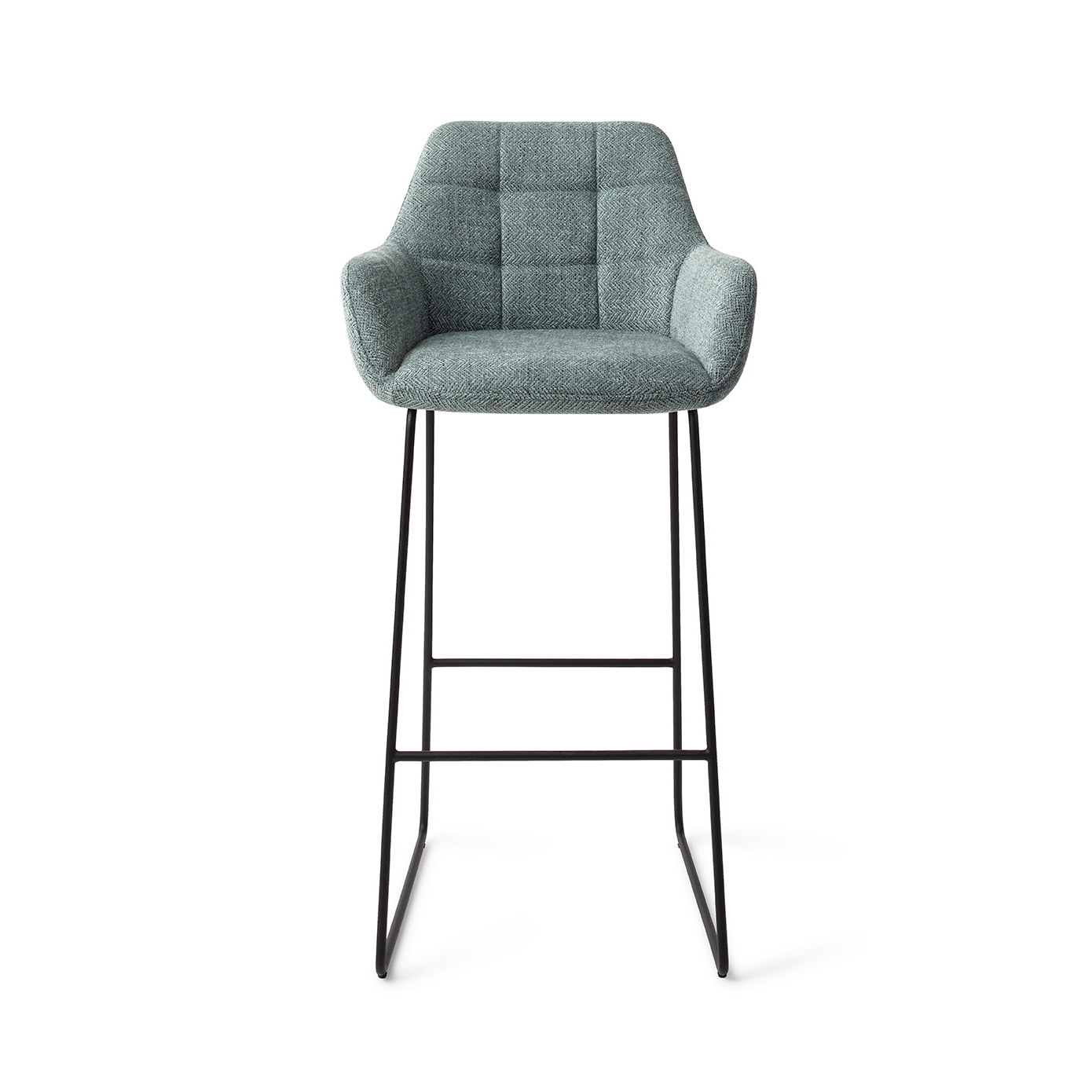 Jesper Home Barkruk 'Noto' Slide Black, kleur Real Teal (zithoogte 75cm)
