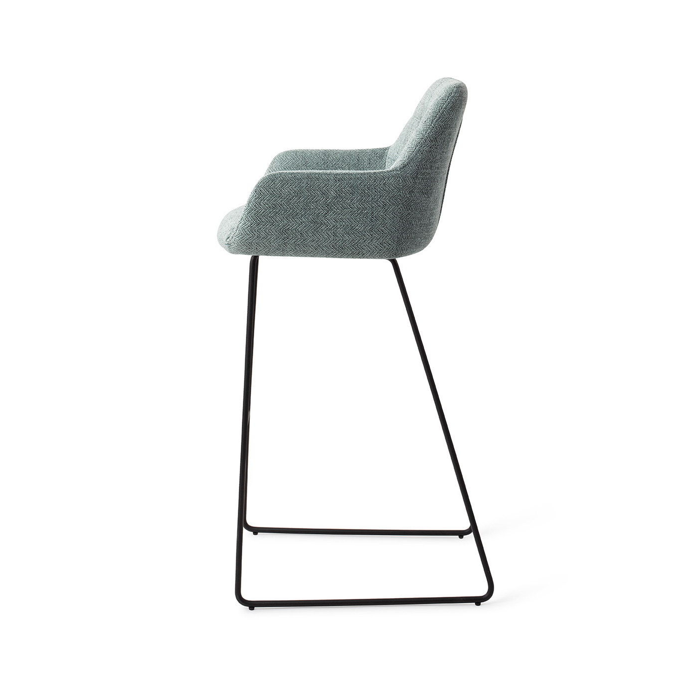 Jesper Home Barkruk 'Noto' Slide Black, kleur Real Teal (zithoogte 75cm)