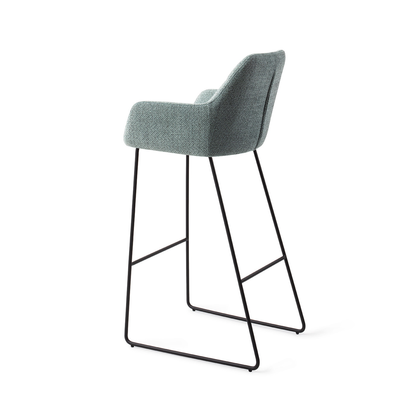 Jesper Home Barkruk 'Noto' Slide Black, kleur Real Teal (zithoogte 75cm)