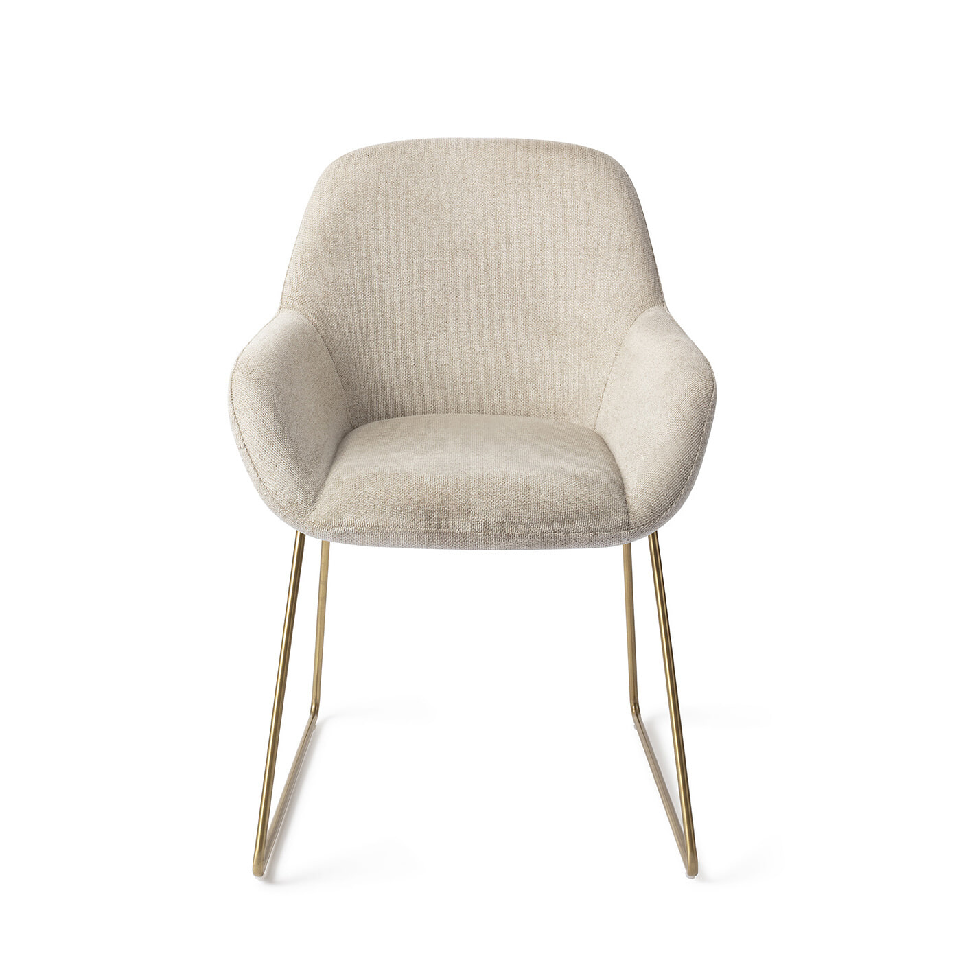 Jesper Home Eetkamerstoel 'Kushi' Slide Gold, kleur Ivory Ivy Jesper Home Eetkamerstoel 'Kushi' Slide Gold, kleur Ivory Ivy