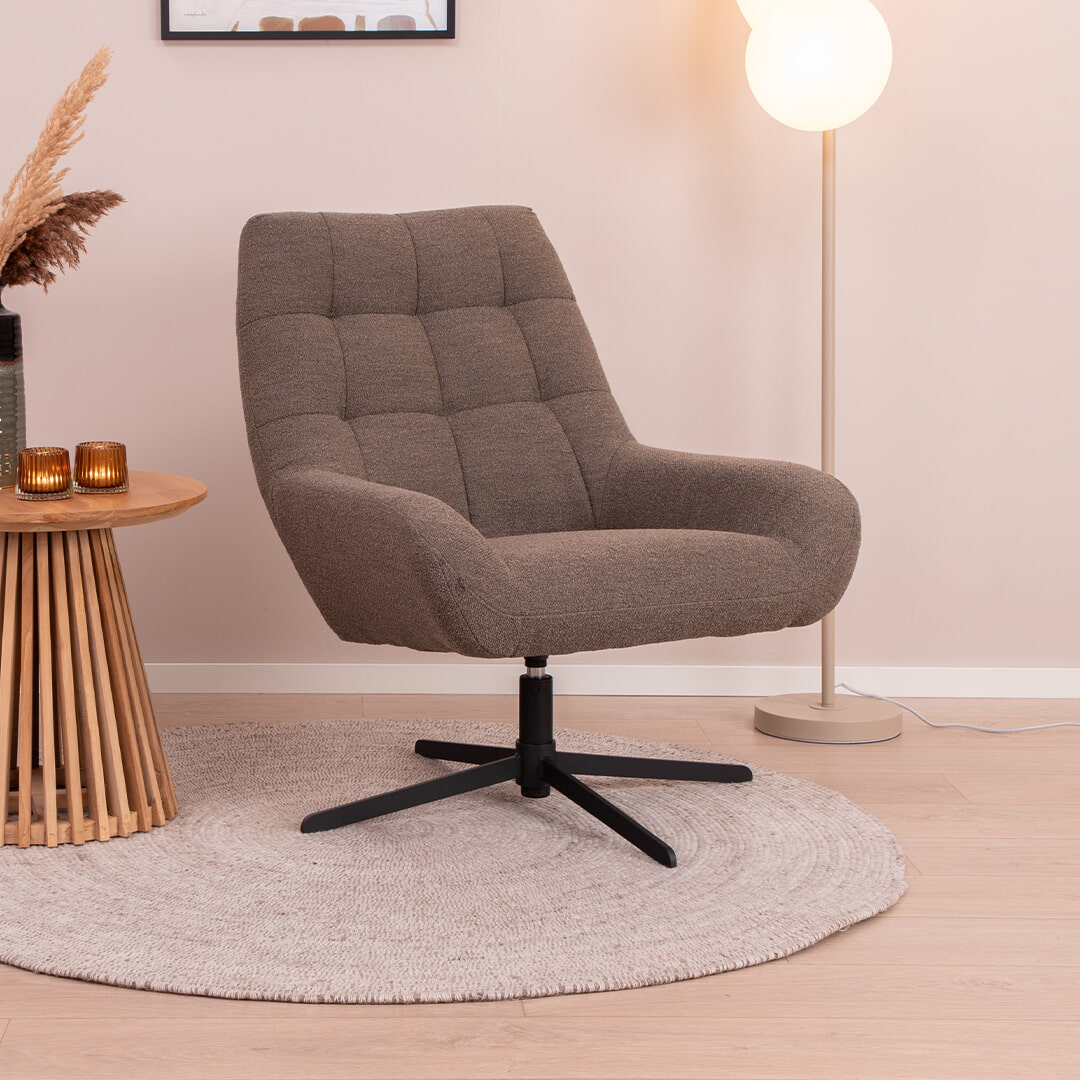 Bendt Draaifauteuil Nela Bouclé - Taupe