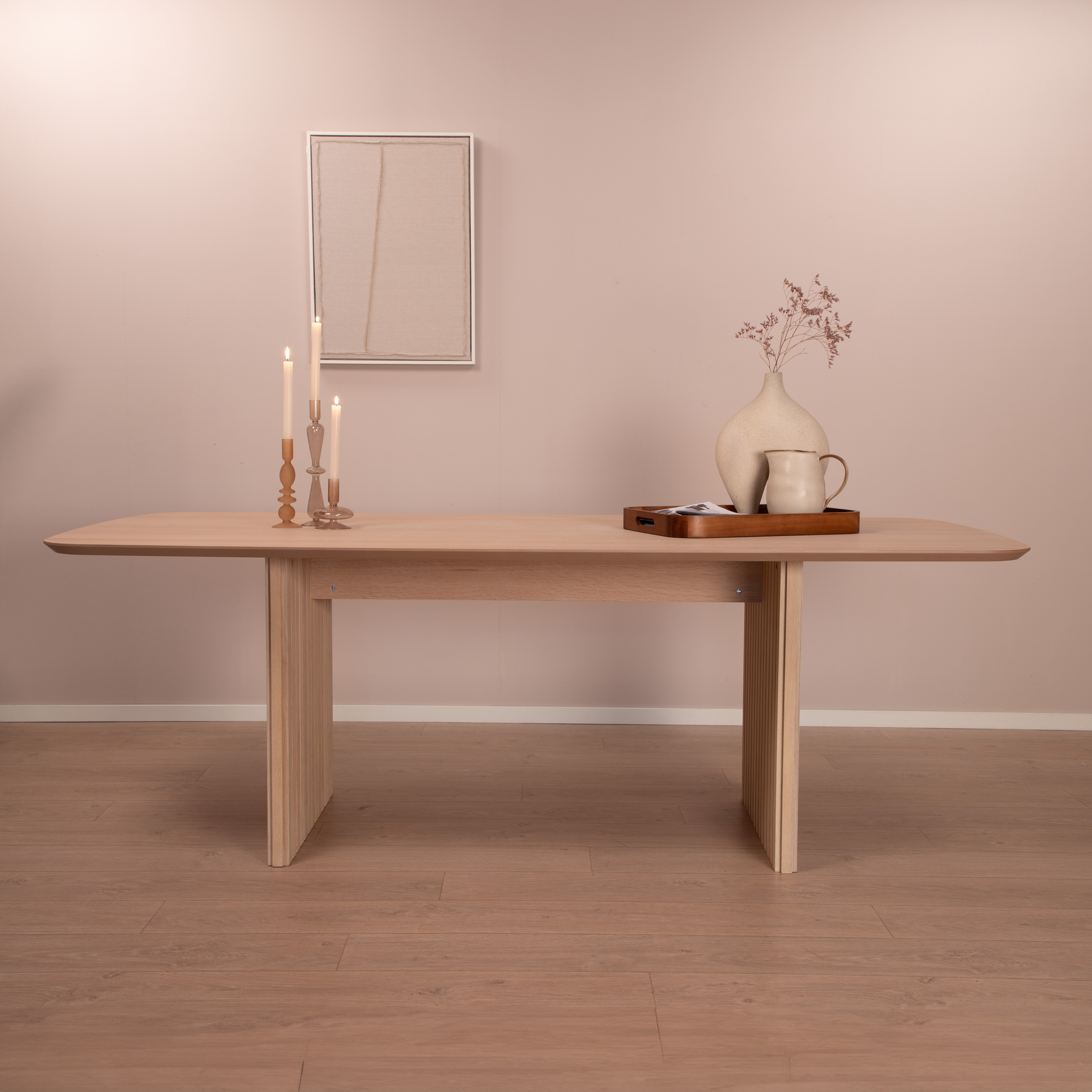Sohome Eettafel 'Olaf' Eiken, 220 x 105cm, kleur Whitewash