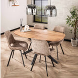 LifestyleFurn Eettafel 'Imre' Deens ovaal, Acaciahout, 150 x 90cm