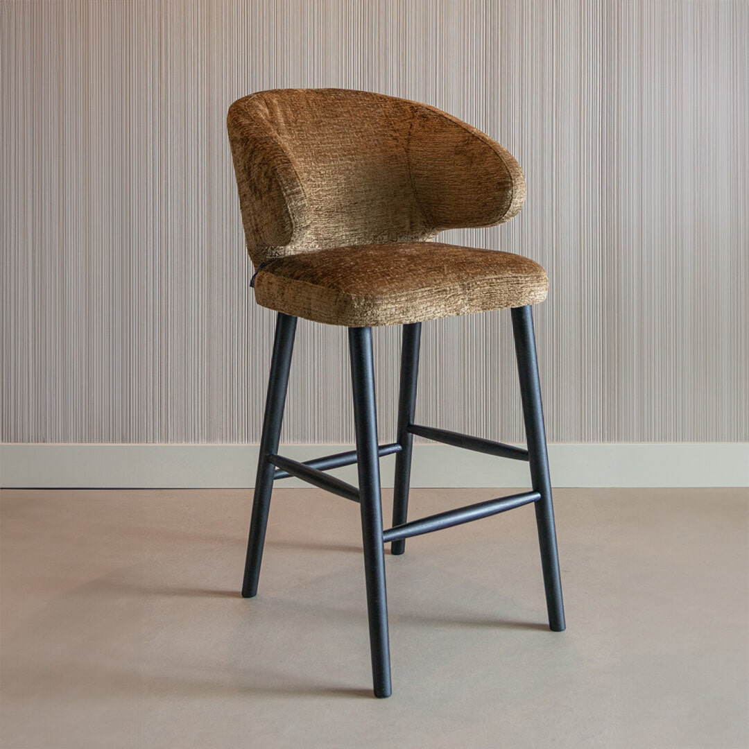 Richmond Barstoel 'Indigo' Triangle, kleur Goud (zithoogte 76cm)