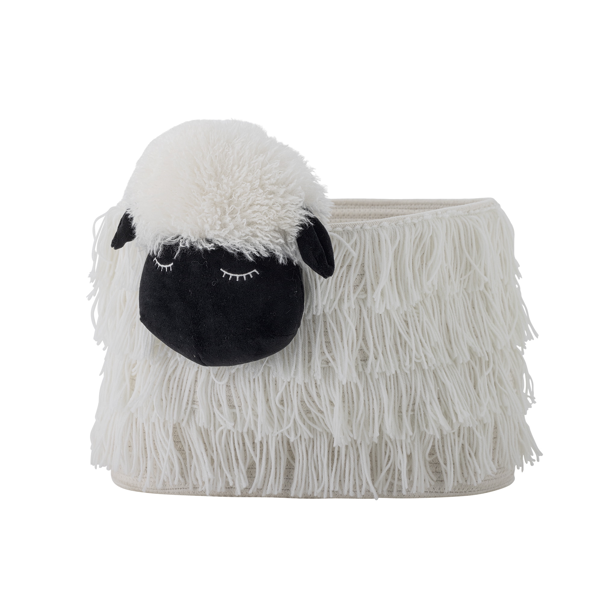 Bloomingville MINI Mand Dolly Schaap, 30cm hoog - Wit