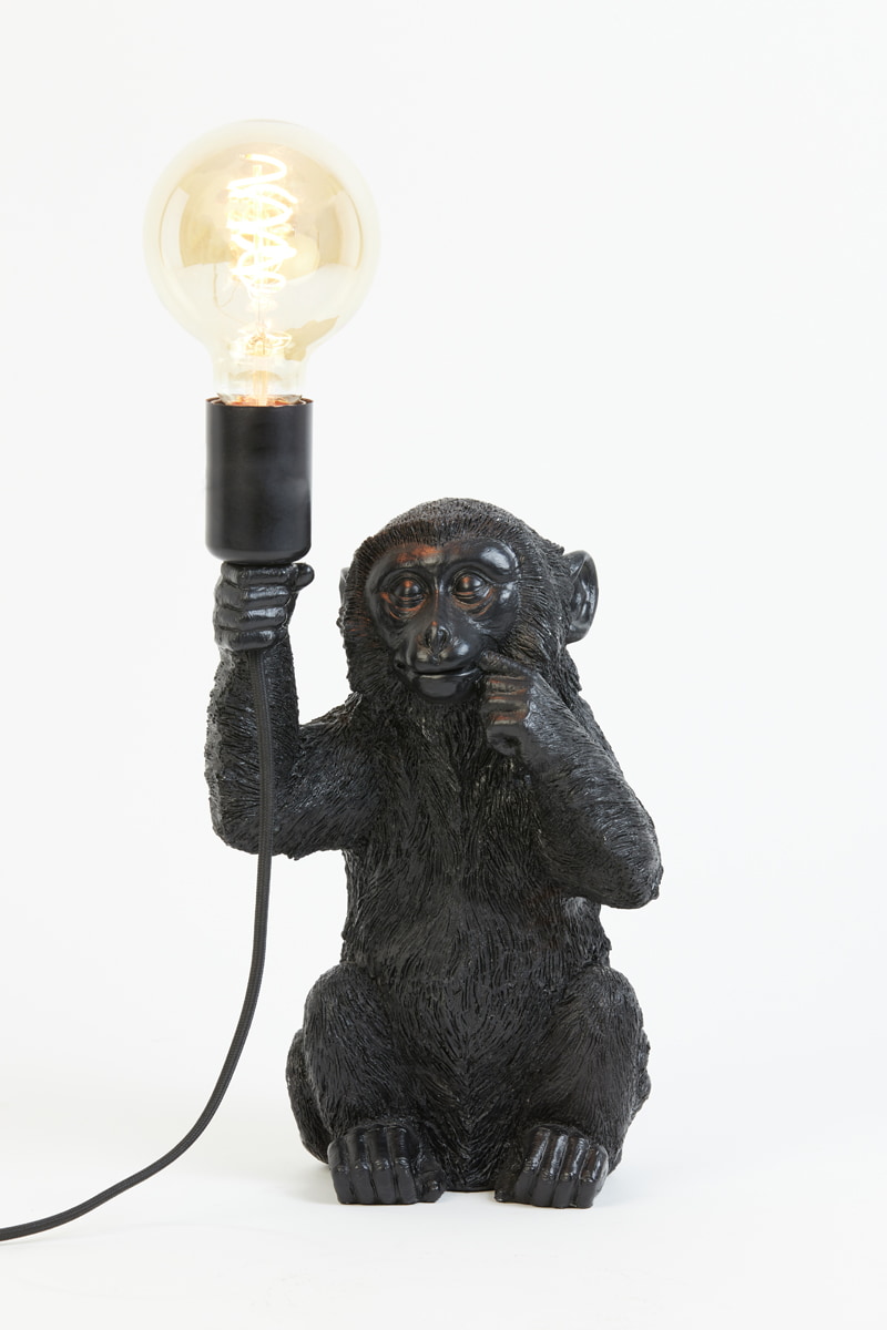 Light & Living Tafellamp 'Monkey' 34cm, kleur Zwart