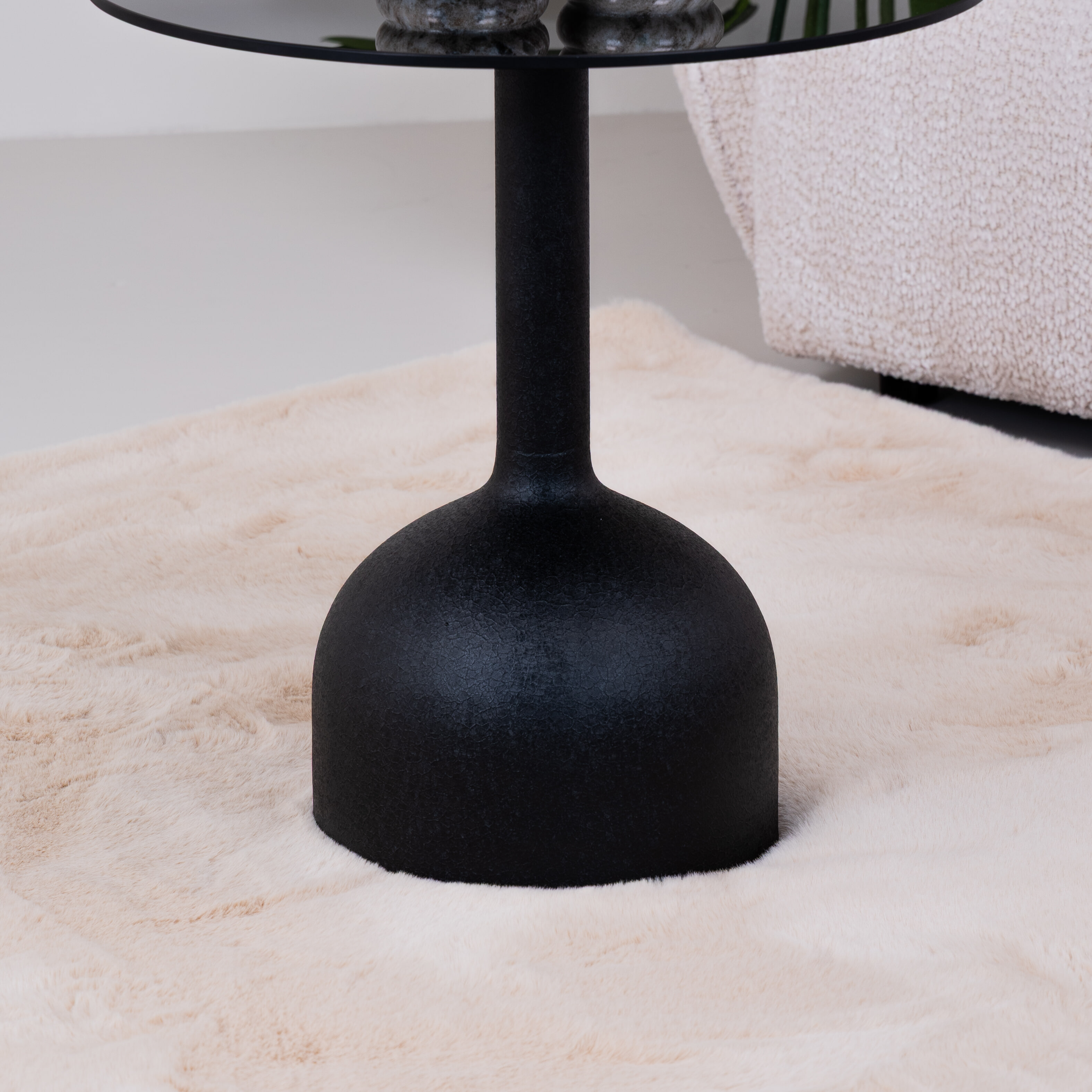 Sohome Ronde Bijzettafel 'Indira' Glas en staal, 55cm