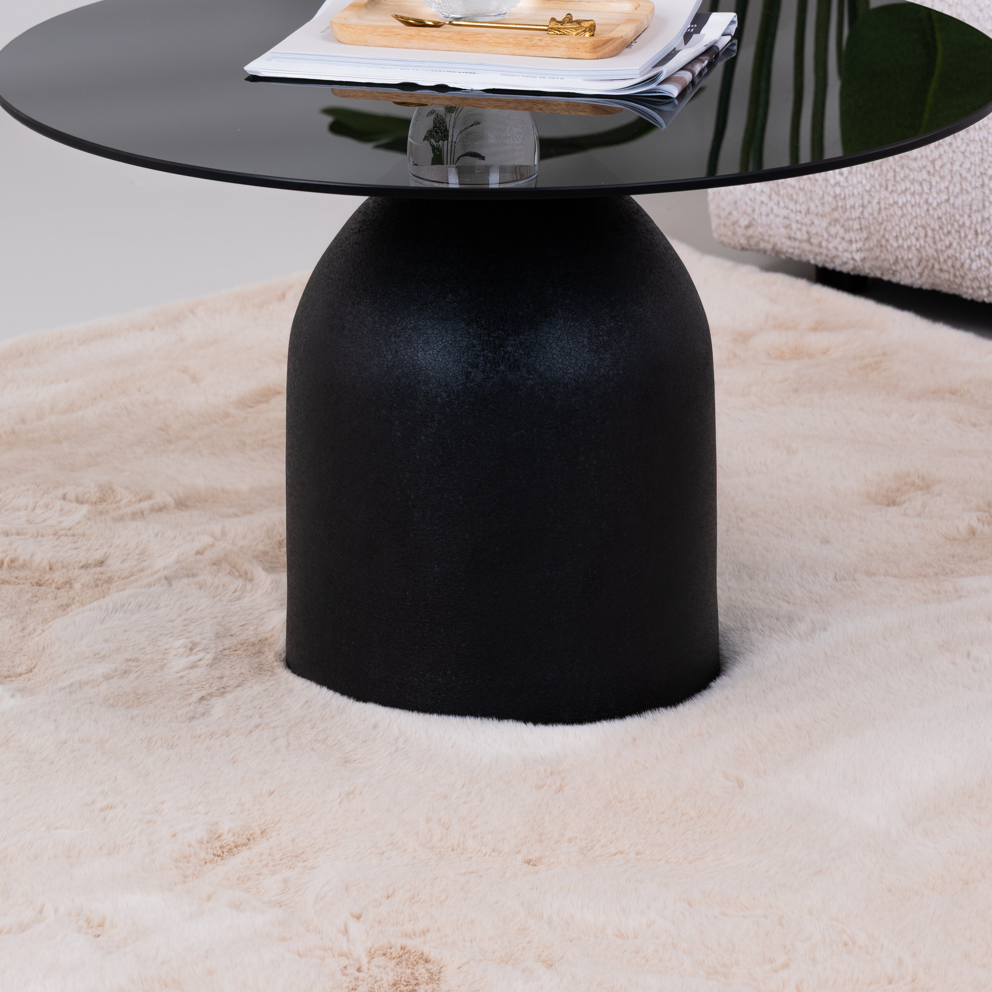 Sohome Ronde Salontafel 'Indira' Glas en staal, 70cm