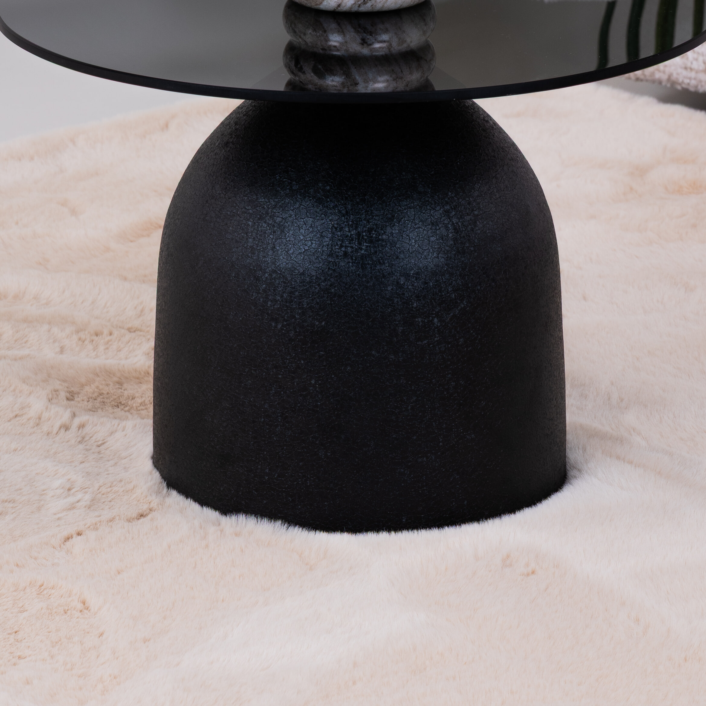 Sohome Ronde Bijzettafel 'Indira' Glas en staal, 50cm