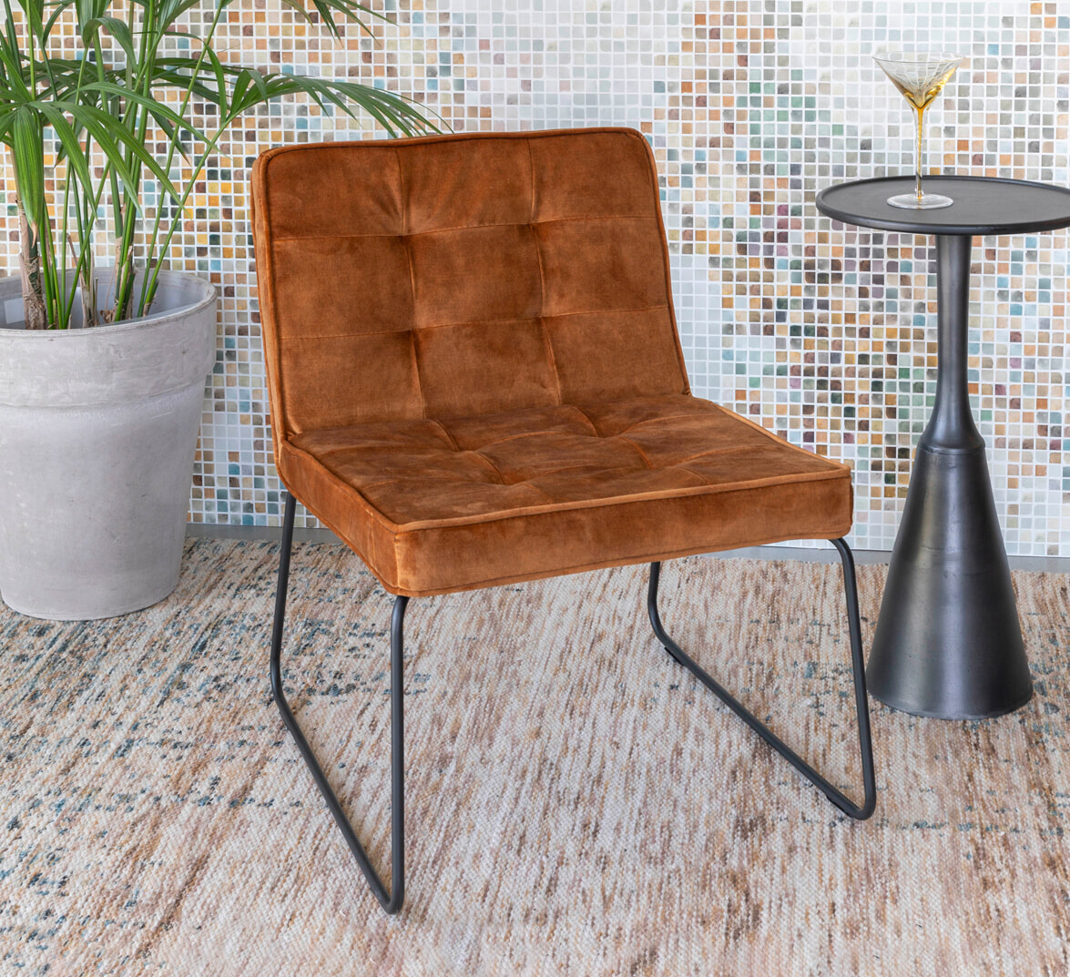 ZILT Fauteuil 'Isak' Velvet, kleur Goud ZILT Fauteuil 'Isak' Velvet, kleur Goud