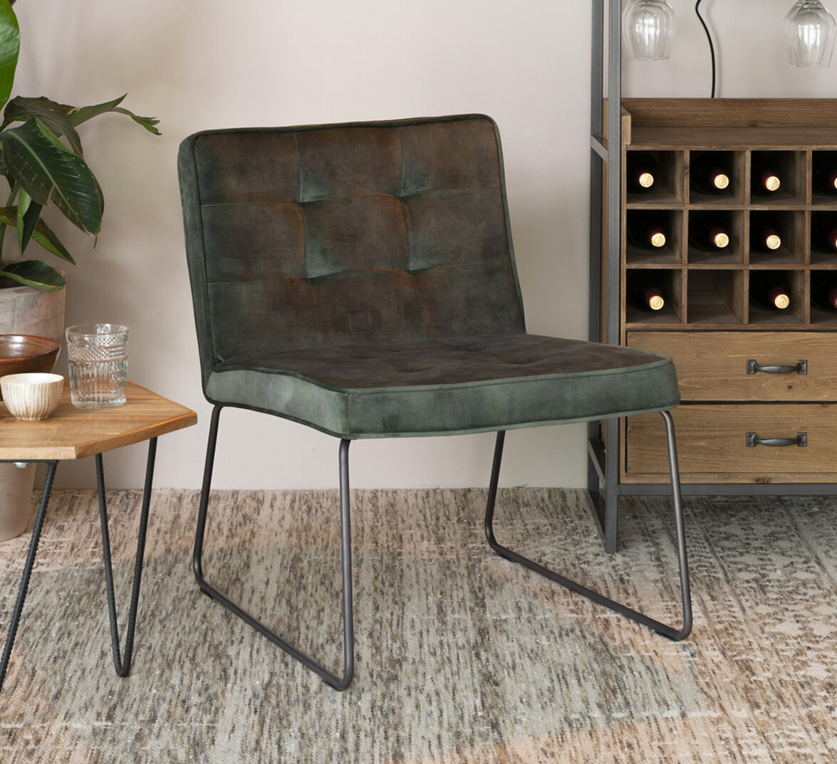 ZILT Fauteuil 'Isak' Velvet, kleur Groen