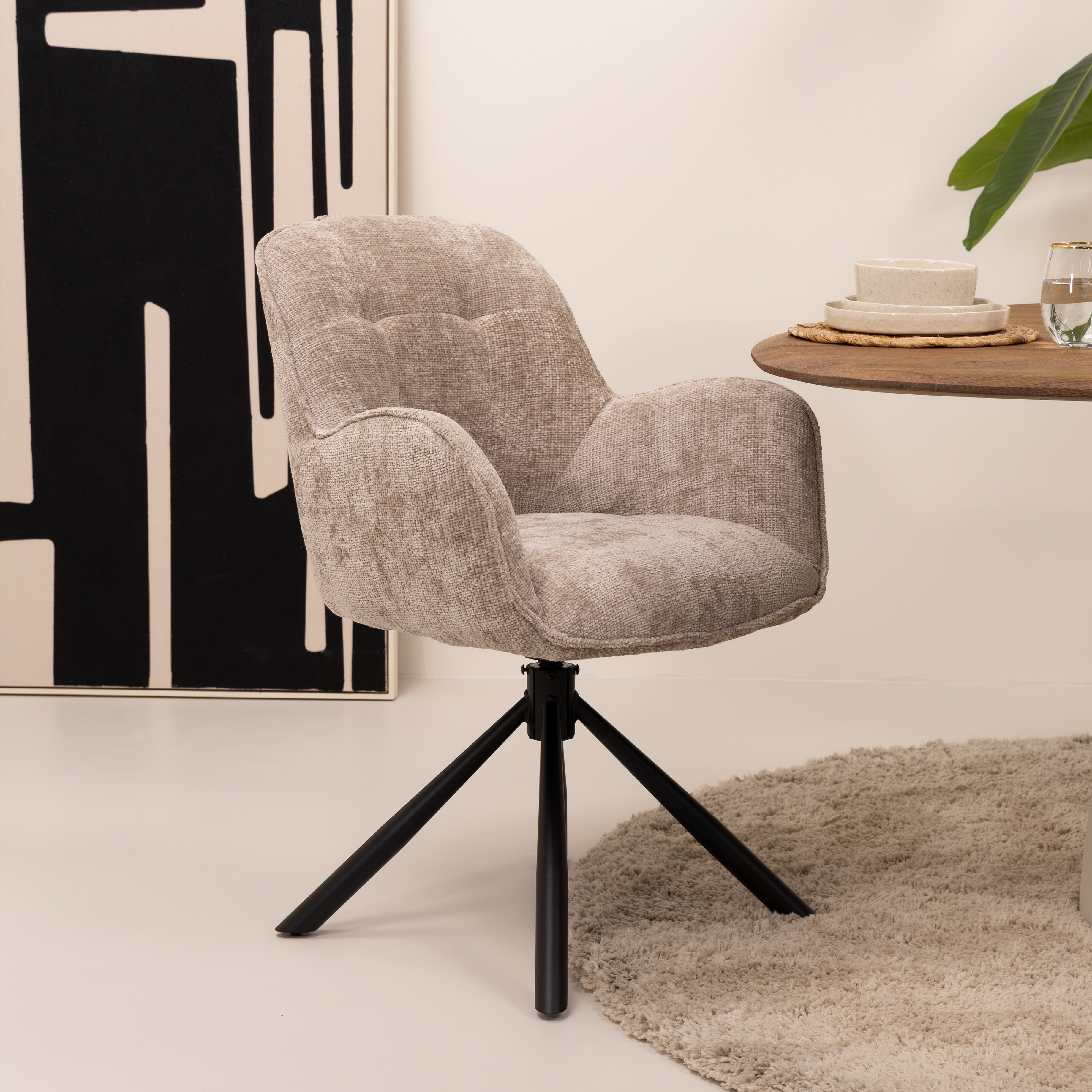 Tower Living Draaibare Eetkamerstoel Isola - Beige