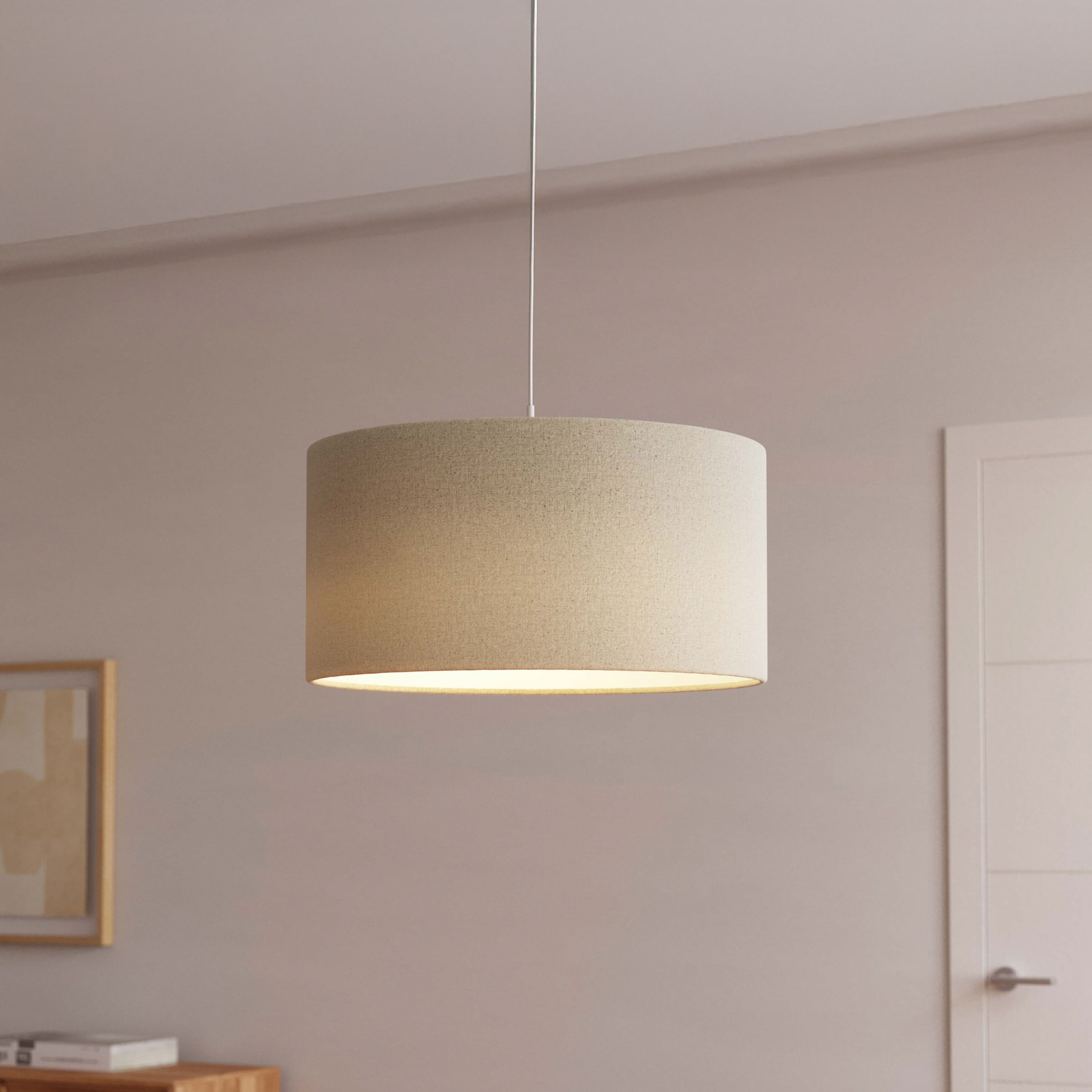 Kave Home Lampenkap 'Nazli' Linnen, ø50cm