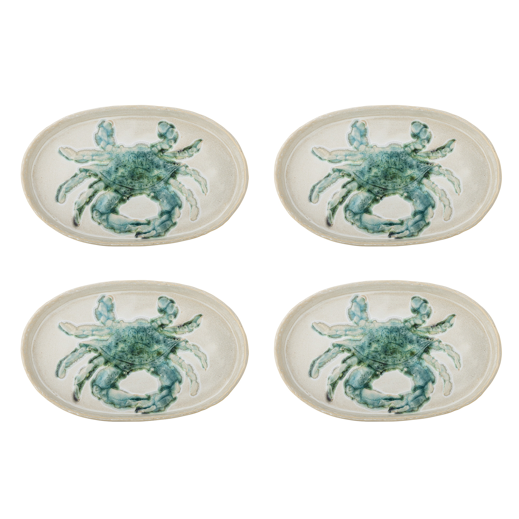 Bloomingville Bord Hadden Krab, Set van 4 stuks - Groen