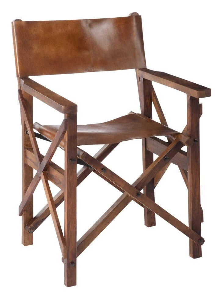 J-Line Regisseurstoel 'Bonifacius' Leder, kleur cognac