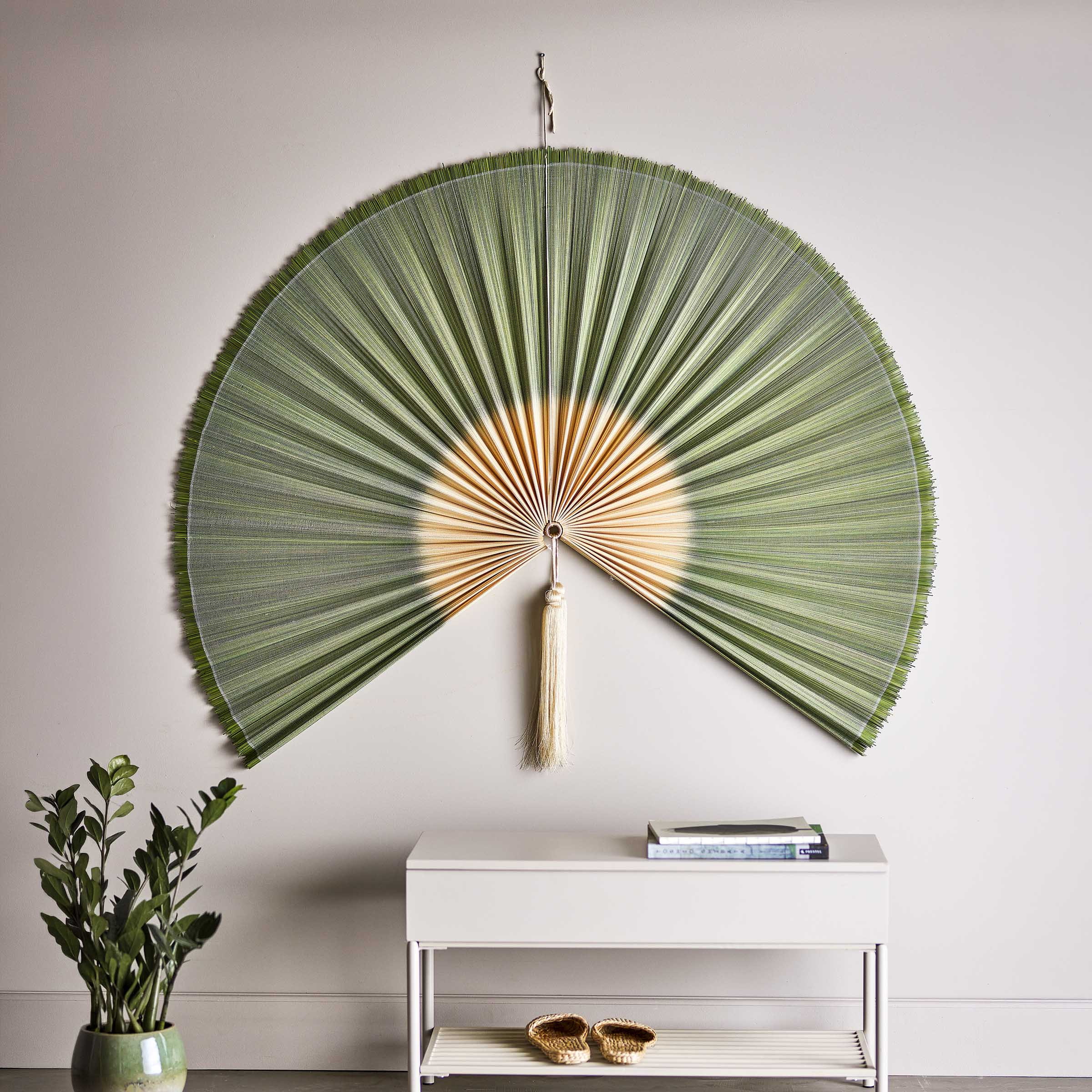 Bloomingville Wanddecoratie Jaime Bamboe, 145 x 110cm - Groen