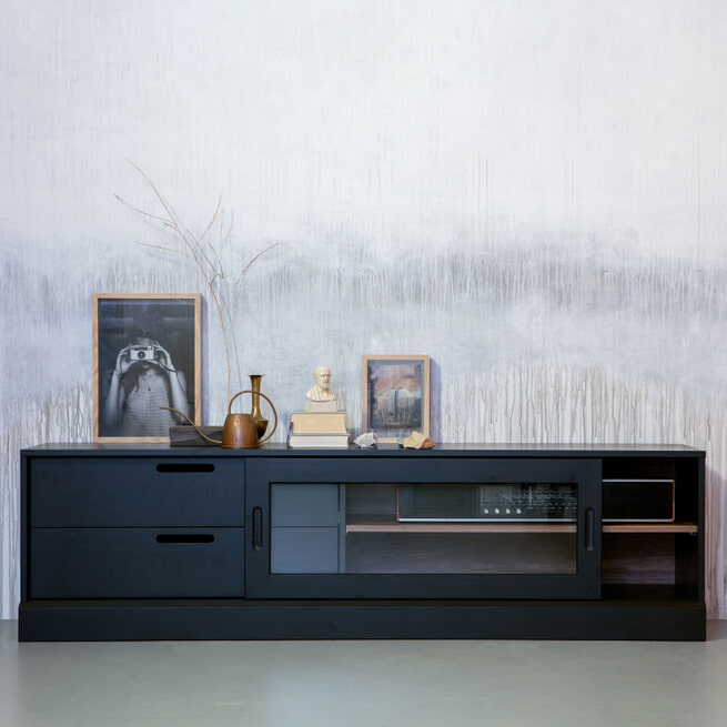 TV-meubel James 180cm, kleur Zwart - WOOOD Exclusive 373349-Z • Sohome