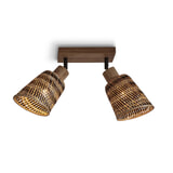 GOOD&MOJO Plafondlamp 'Java' 2-lamps, Bamboe, kleur Naturel/Zwart