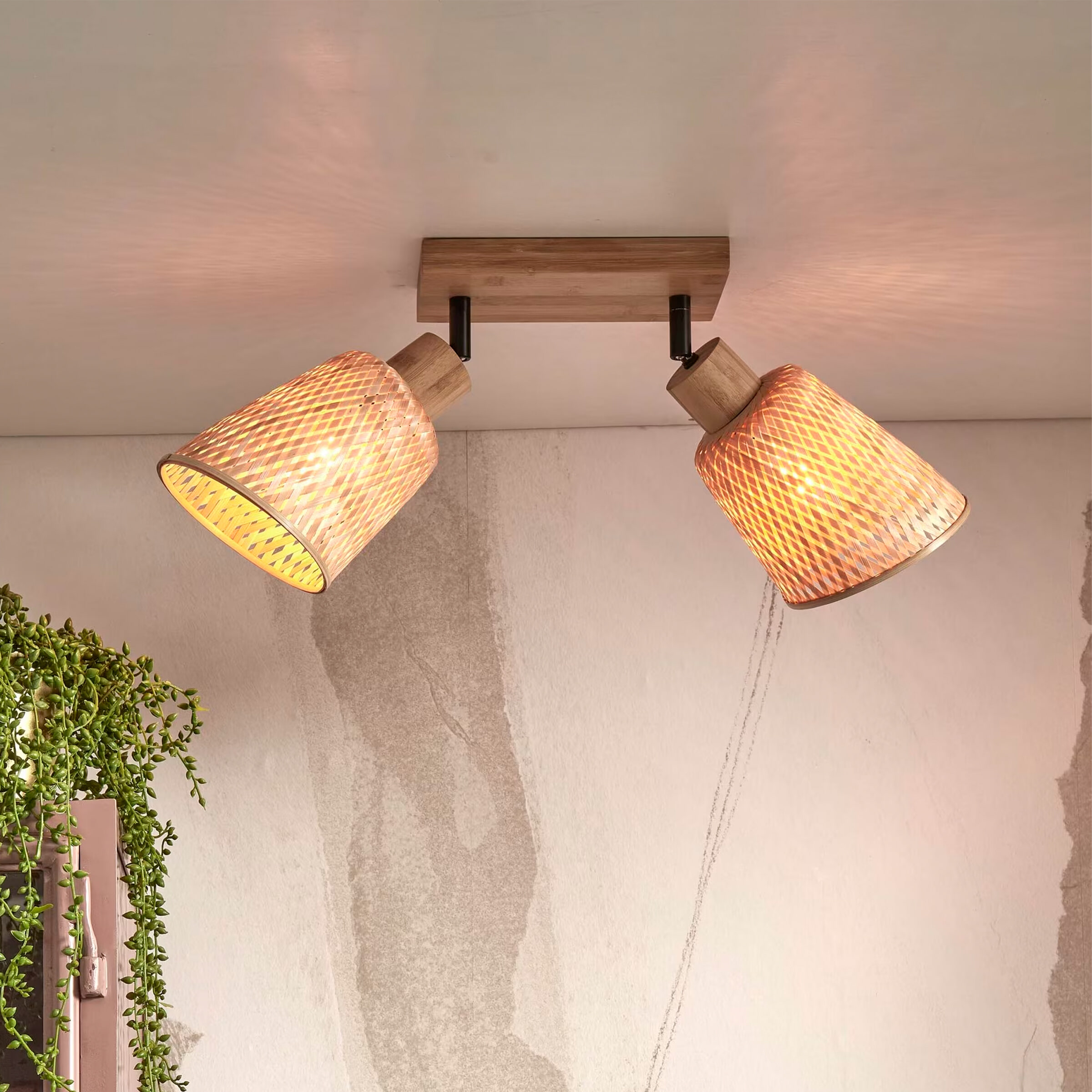GOOD&MOJO Plafondlamp 'Java' 2-lamps, Bamboe