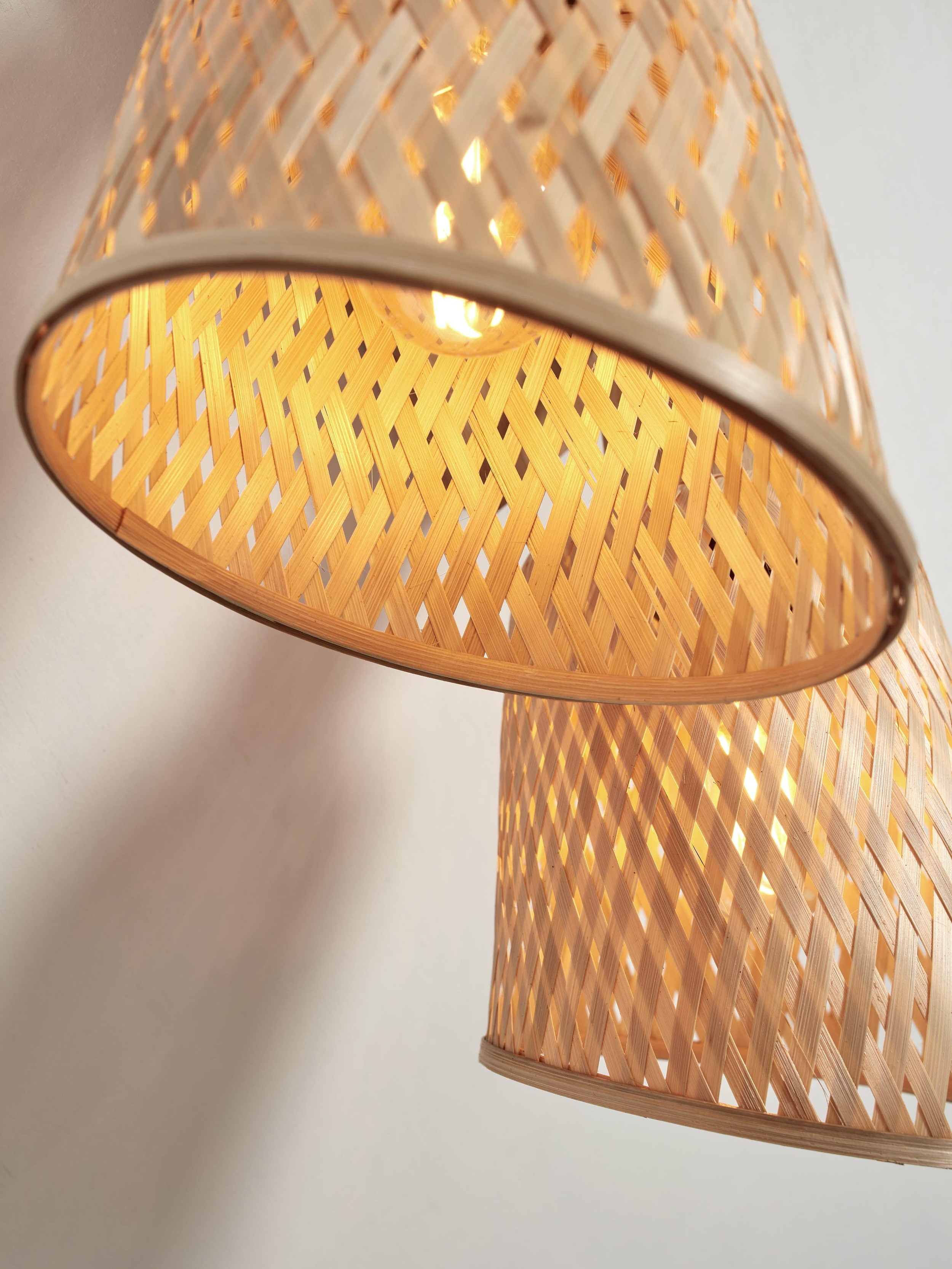 GOOD&MOJO Plafondlamp 'Java' 2-lamps, Bamboe, kleur Naturel