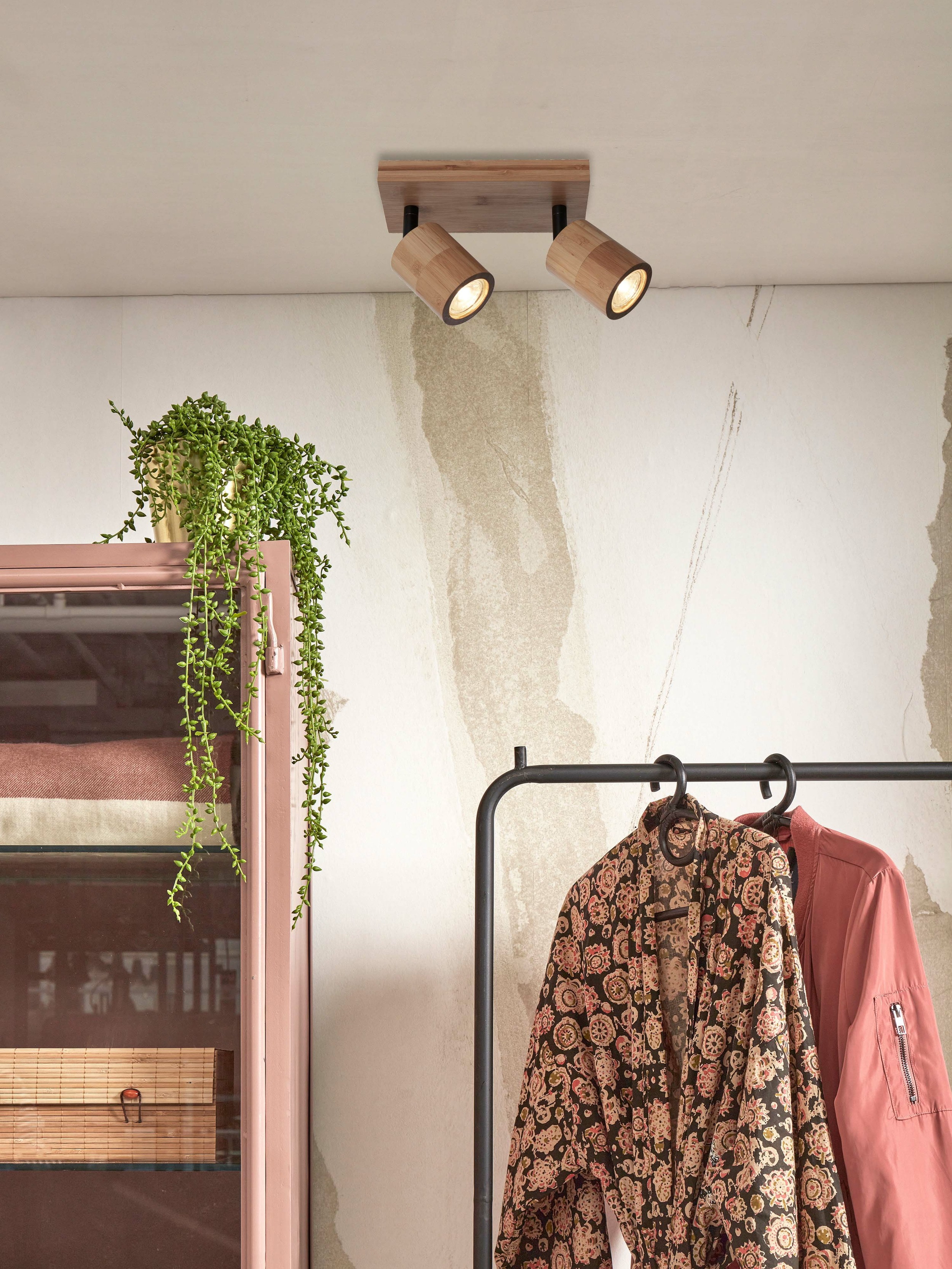 GOOD&MOJO Plafondlamp 'Java' 2-lamps, Bamboe, kleur Naturel