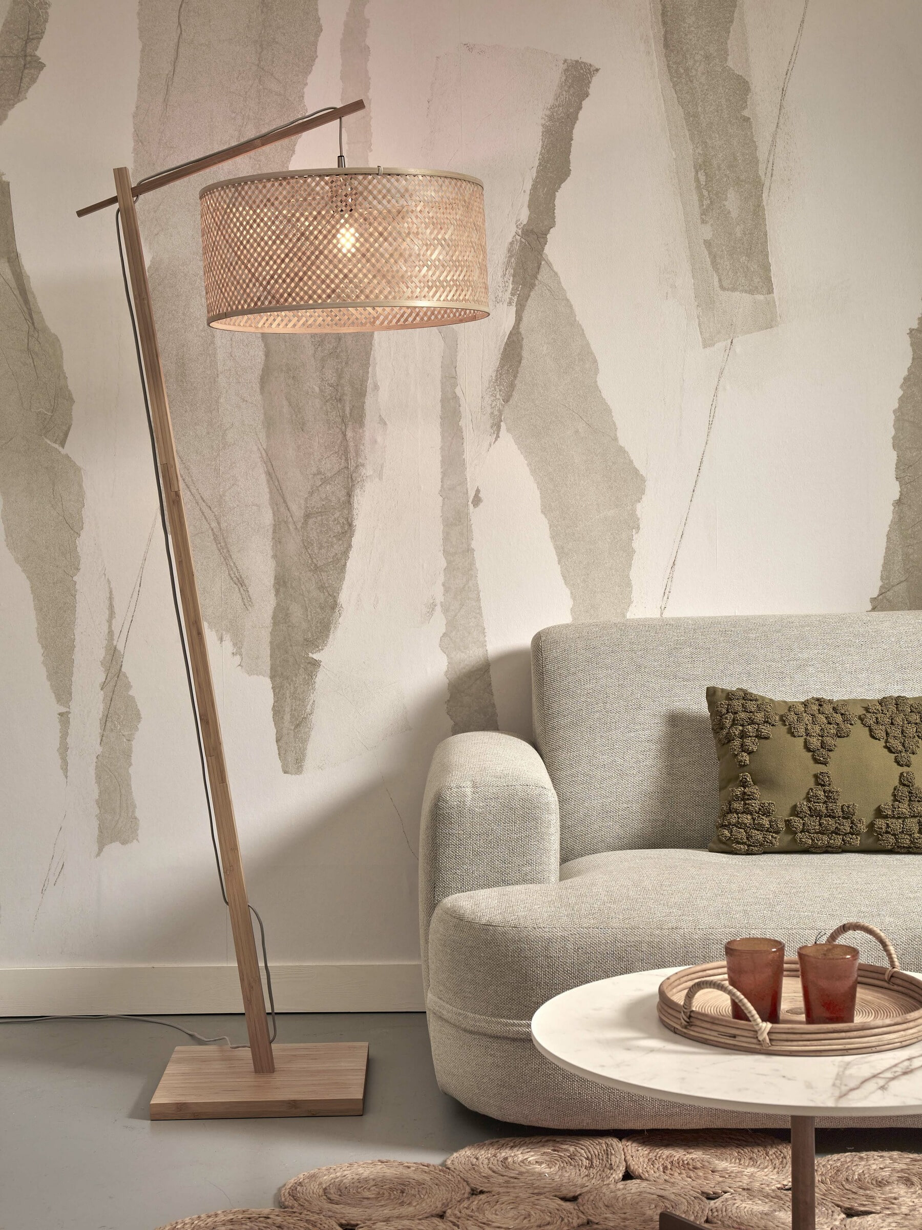 GOOD&MOJO Vloerlamp 'Java' Bamboe, 176cm, kleur Naturel