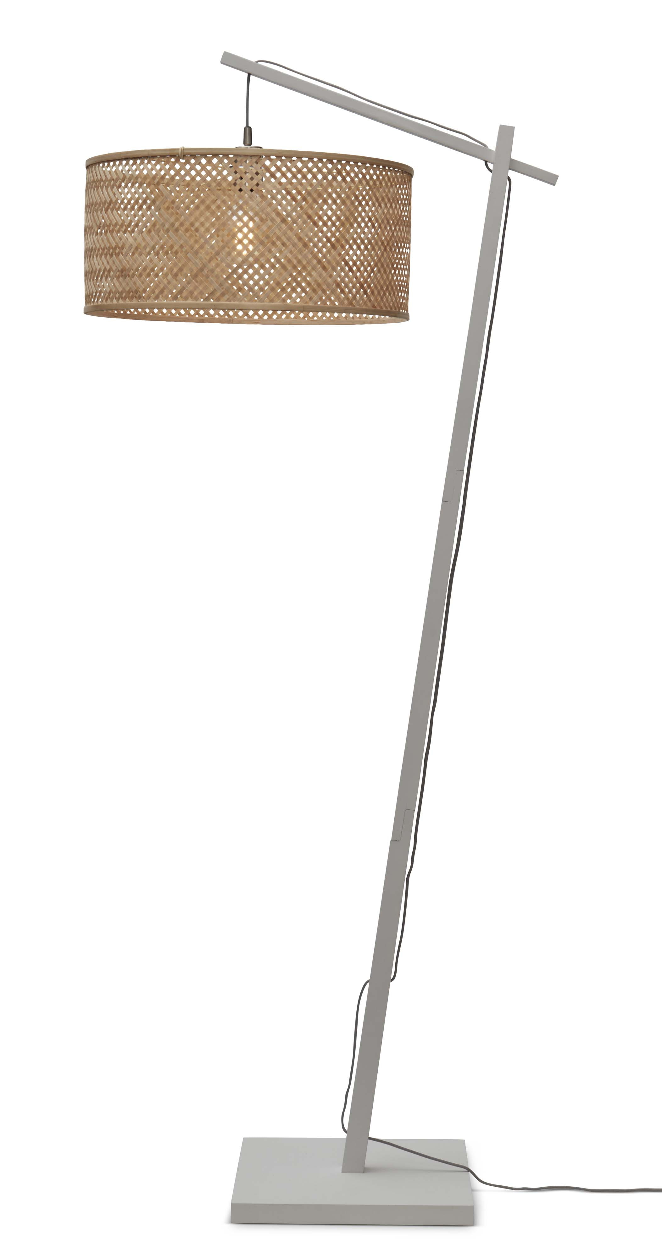 GOOD&MOJO Vloerlamp 'Java' Bamboe, 176cm, kleur Wit/Naturel