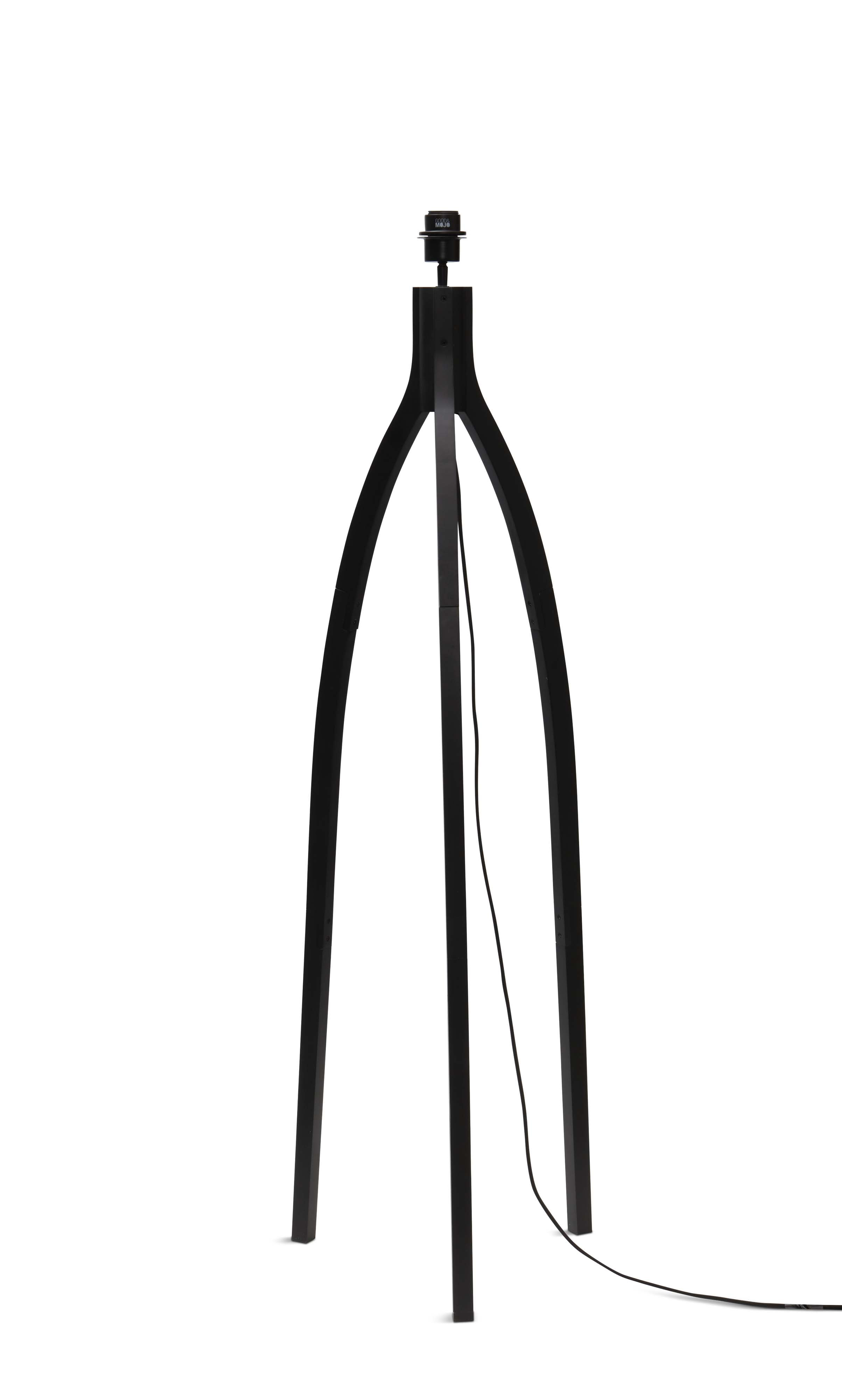 GOOD&MOJO Vloerlamp 'Java' 3-poot, Bamboe, kleur Zwart