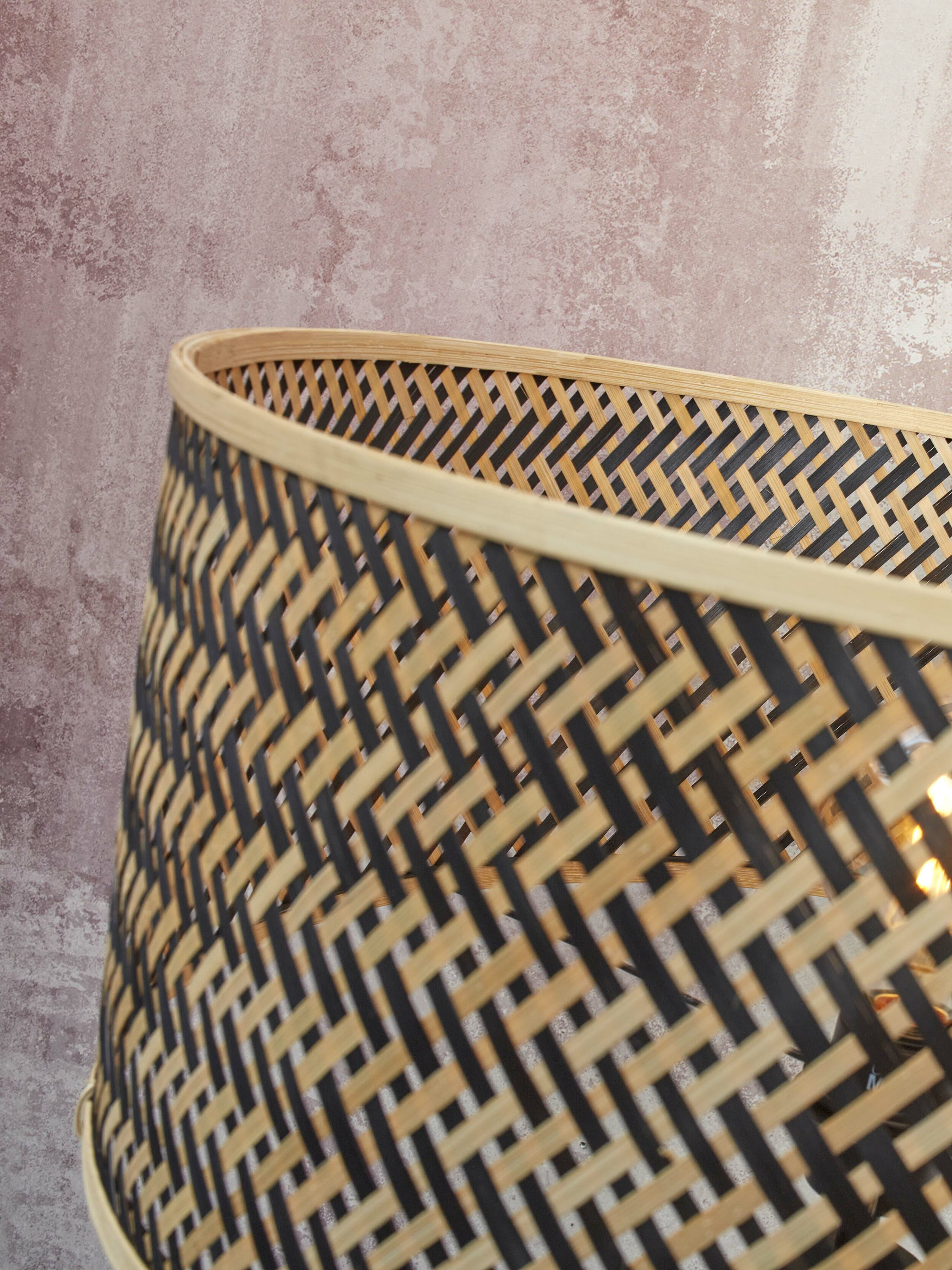 GOOD&MOJO Vloerlamp 'Java' 3-poot, Bamboe, kleur Naturel/Zwart