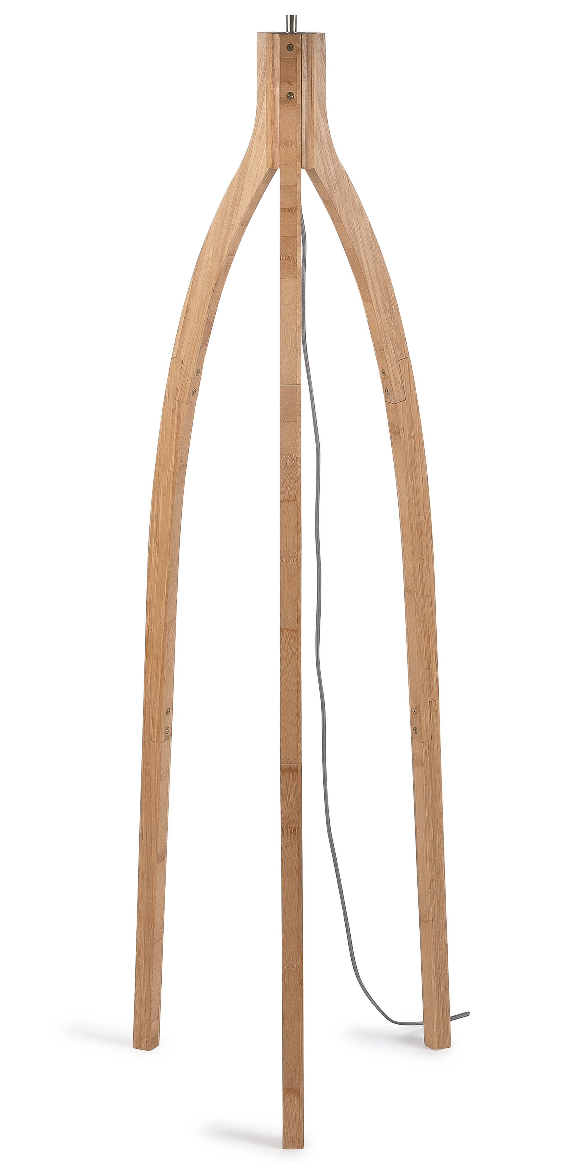 GOOD&MOJO Vloerlamp 'Java' 3-poot, Bamboe, kleur Naturel/Zwart
