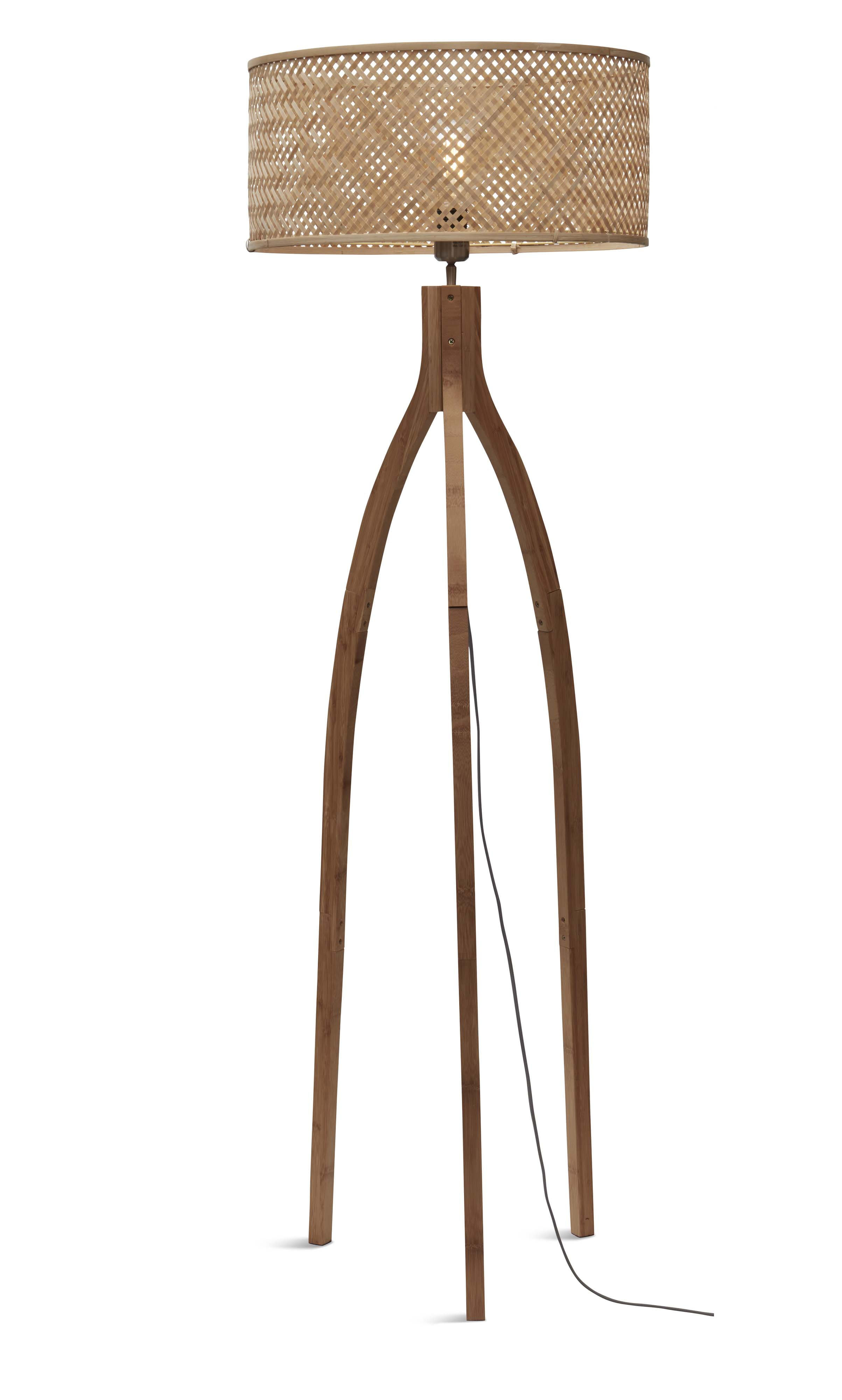 GOOD&MOJO Vloerlamp 'Java' 3-poot, Bamboe, kleur Naturel