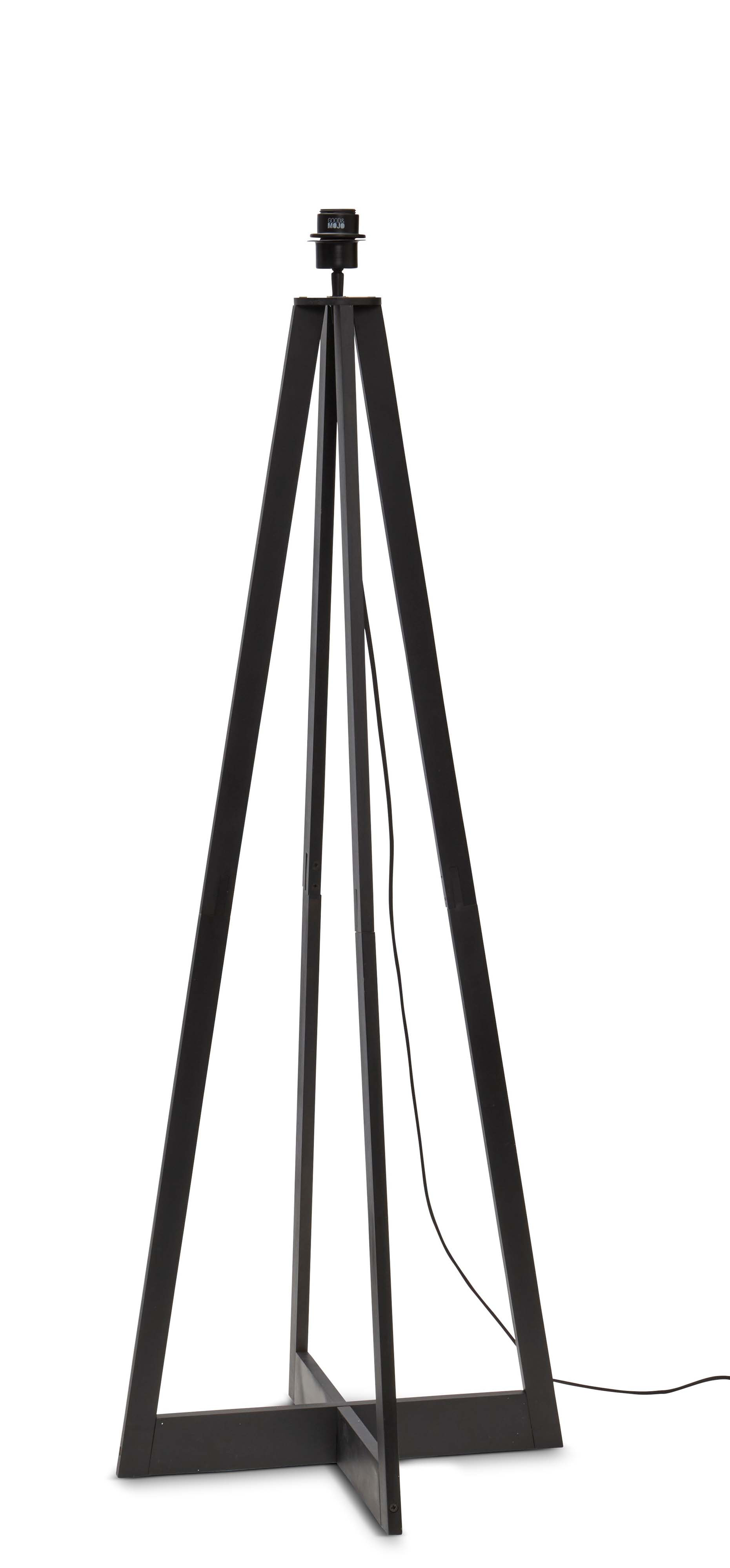 GOOD&MOJO Vloerlamp 'Java' 4-poot, Bamboe, kleur Zwart